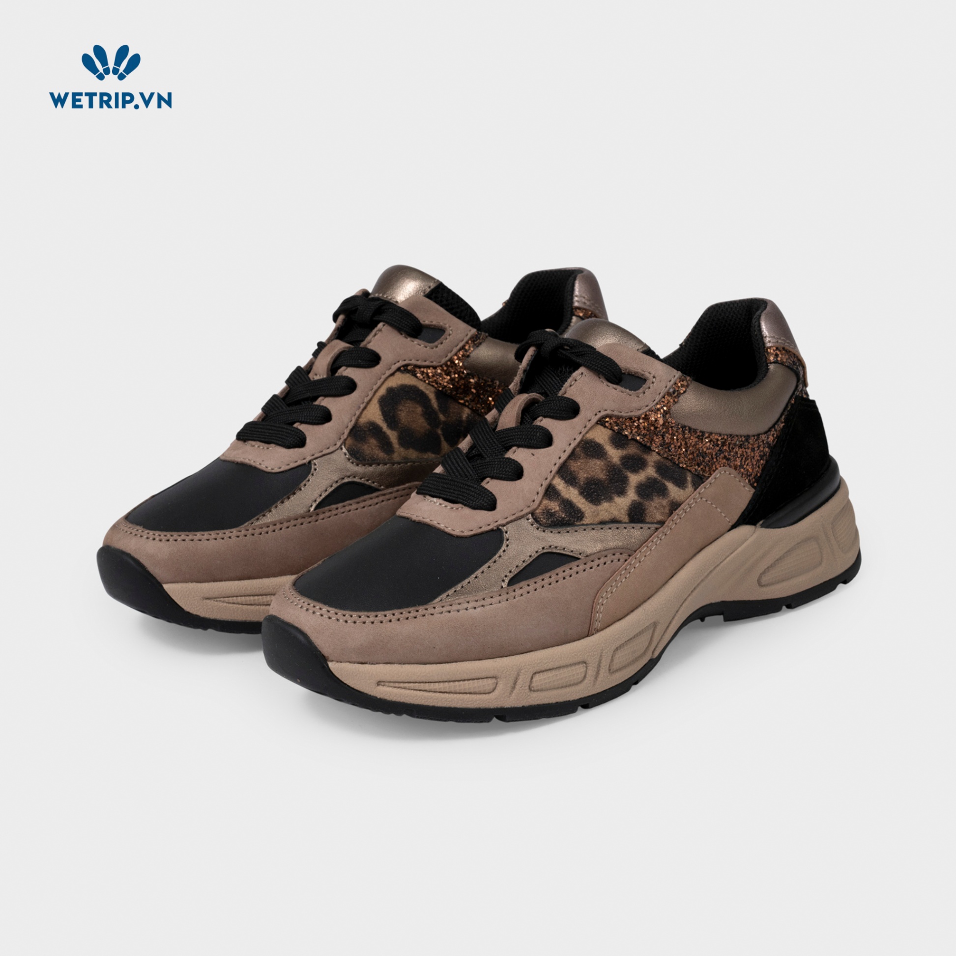 Sneaker Gabor (Da-Nâu mix beo gót mũi đen) Mã SN-GB-025-B