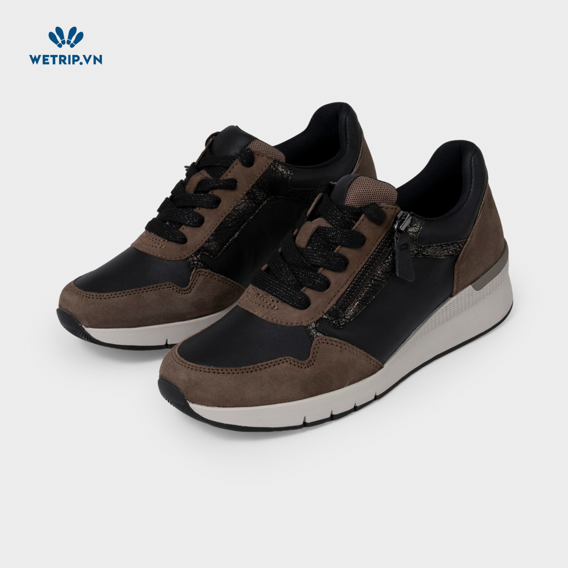 Sneaker Gabor (Da-Đen mix nâu gót nâu) Mã SN-GB-020-F