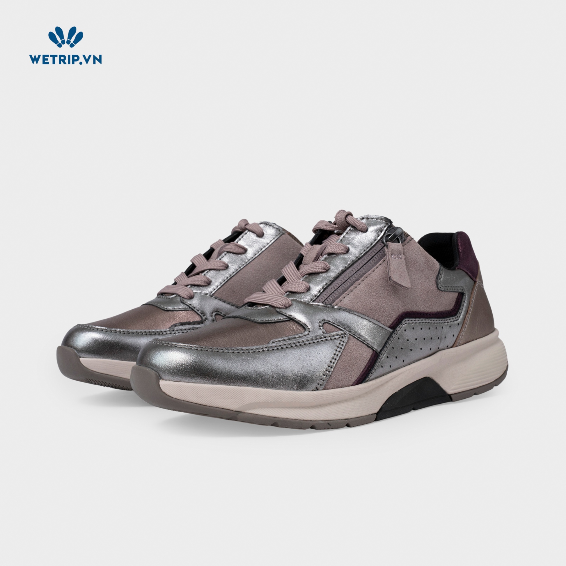 Sneaker Gabor (Da-Tím mix bạc) Mã SN-GB-021-J