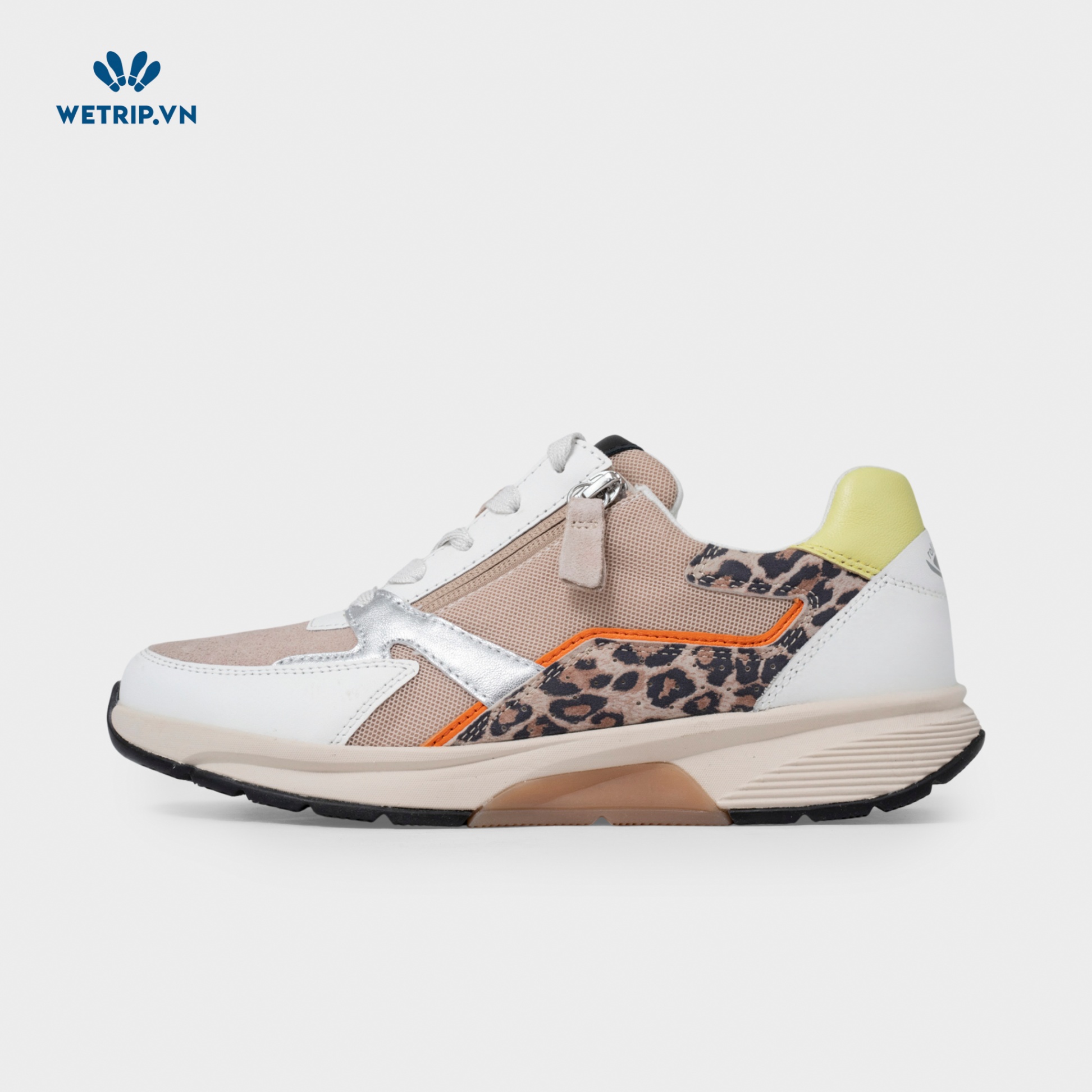 Sneaker Gabor (Da-Trắng nâu mĩ beo gót vàng)Mã SN-GB-021-D