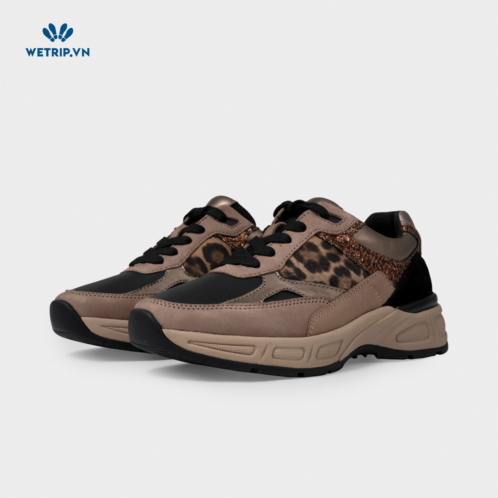 Sneaker Gabor (Da-Nâu mix beo gót mũi đen) Mã SN-GB-025-B