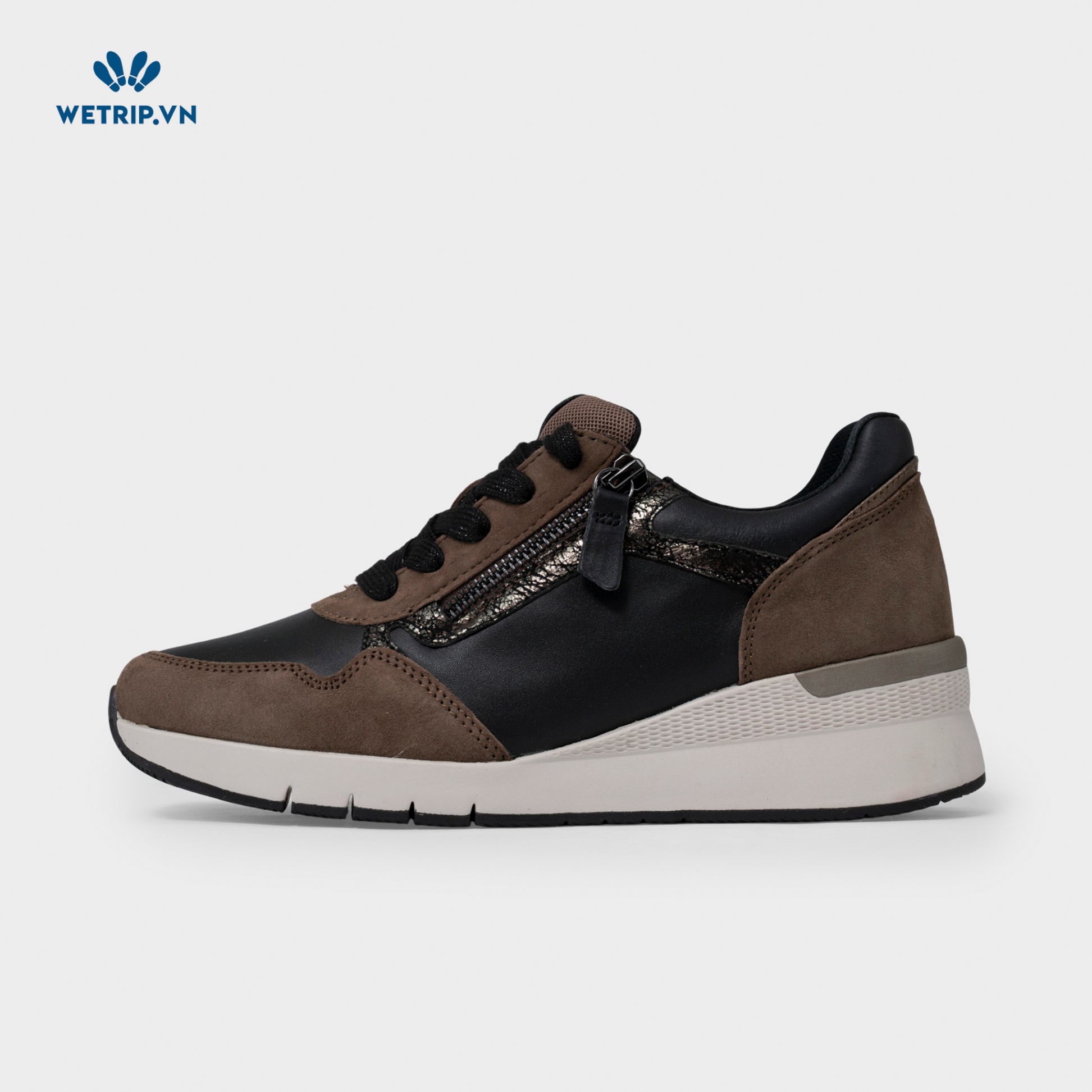Sneaker Gabor (Da-Đen mix nâu gót nâu) Mã SN-GB-020-F