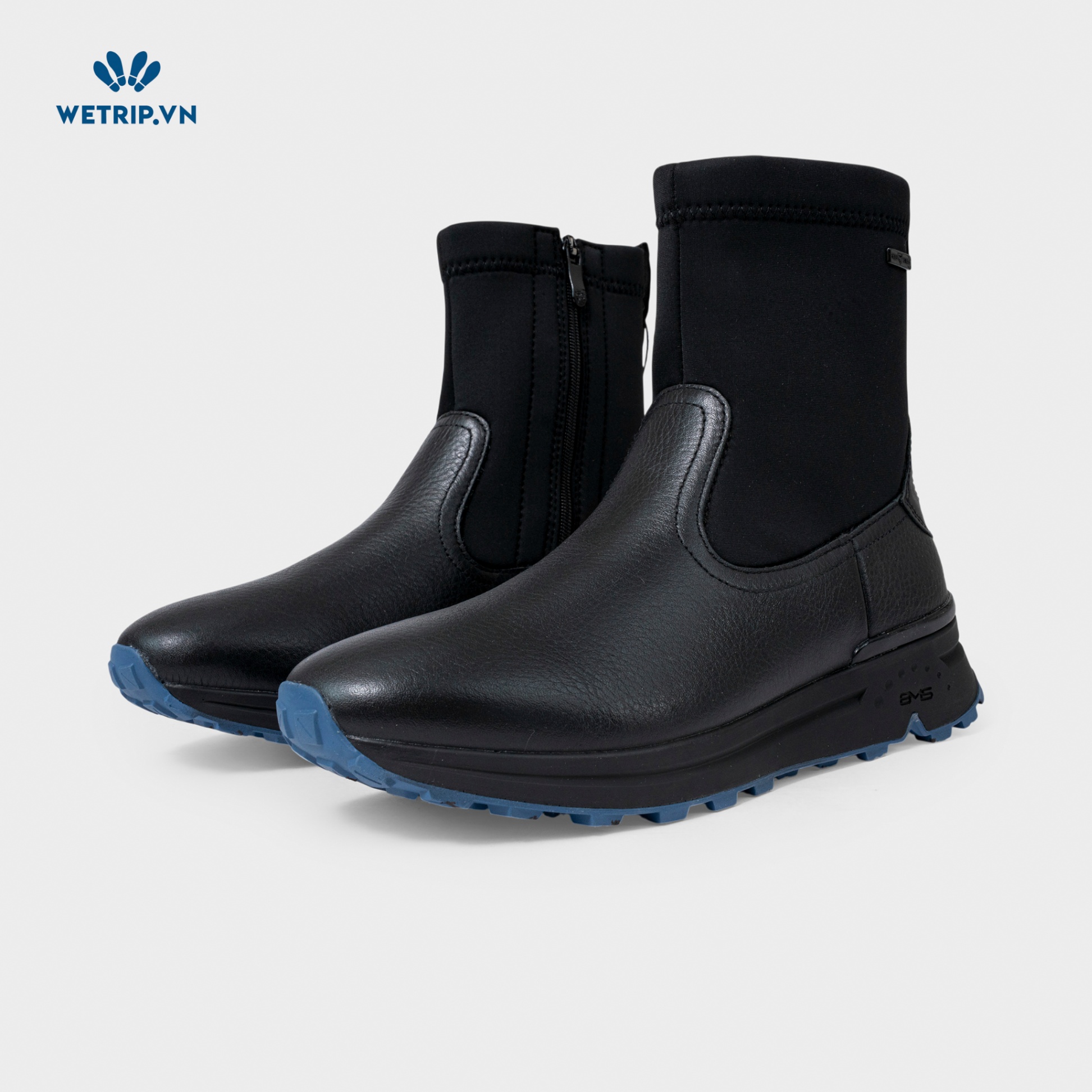 Boots Lửng Đế Bằng Bussola (Da-Đen full) Mã BL-DB-BSL-068-A2