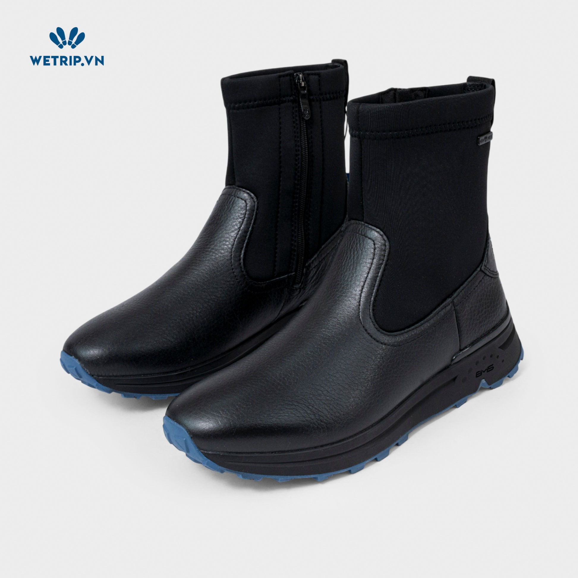 Boots Lửng Đế Bằng Bussola (Da-Đen full) Mã BL-DB-BSL-068-A2