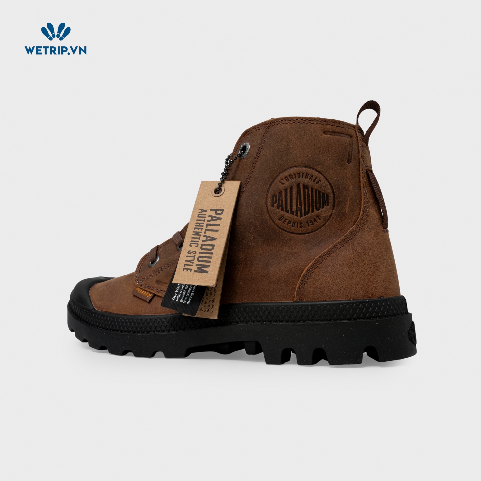 Boots Mắt Cá Đế Bằng Palladium (Nâu-Lót lông) Mã BMC-DB-PALA-004-B