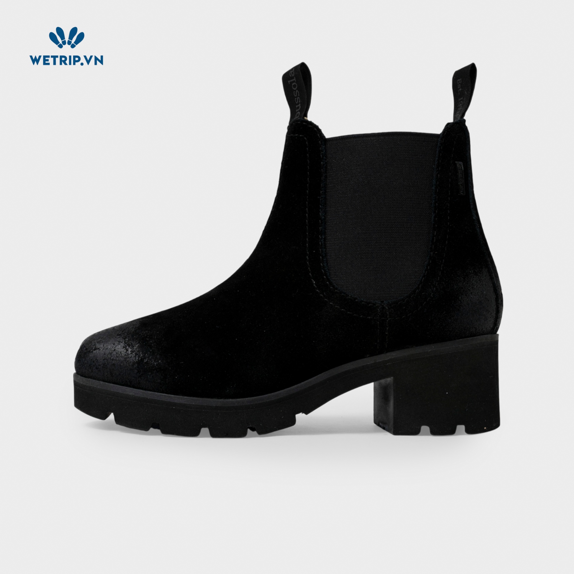 Boots Lửng cao Gót Bussola (Nhung-Đen) Mã BL-CG-BSL-062-A2