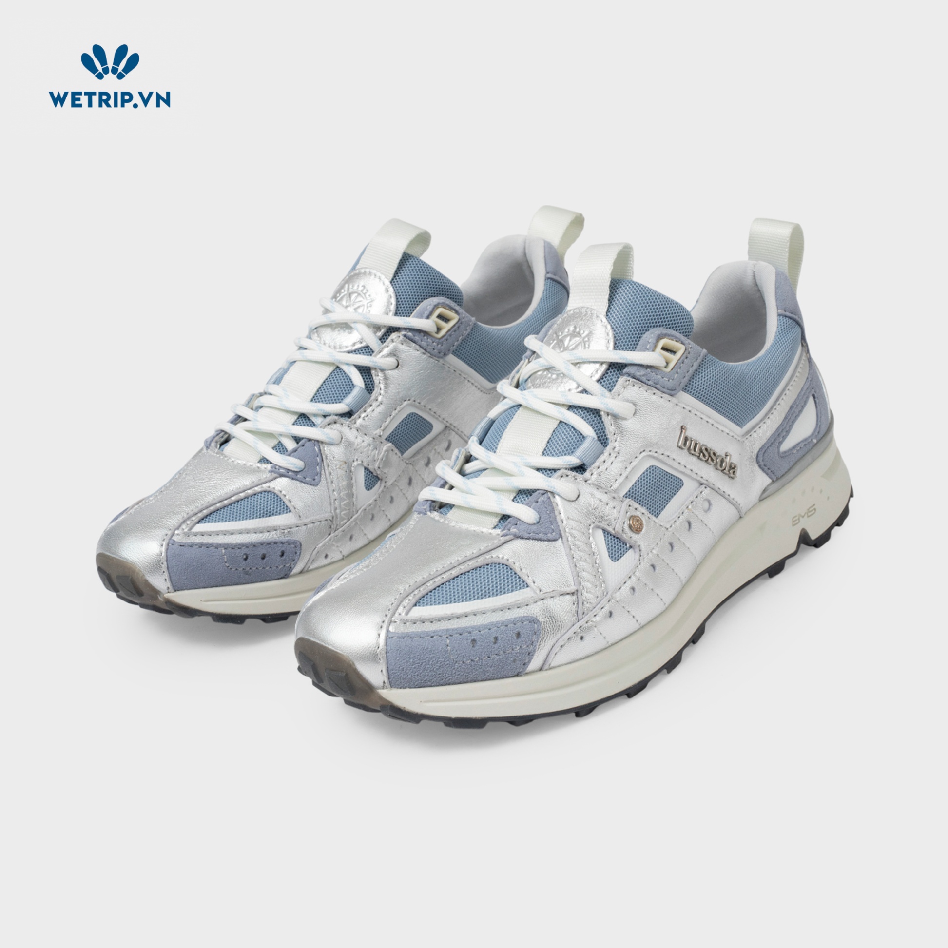 Sneaker Bussola (Xanh phối bạc) Mã SN-BSL-125-C