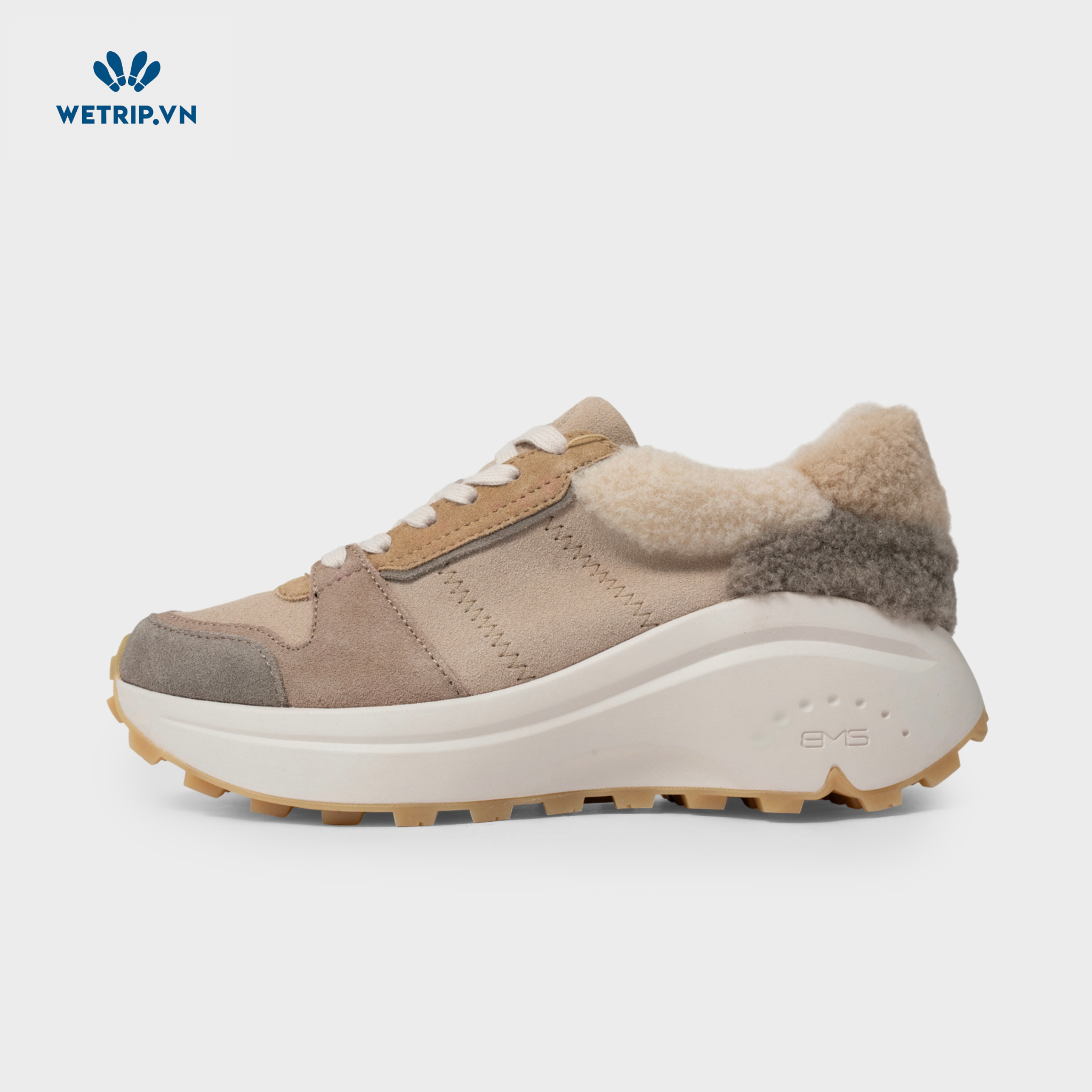 Sneaker Bussola (Kem, xám đế trắng) Mã SN-BSL-131-C