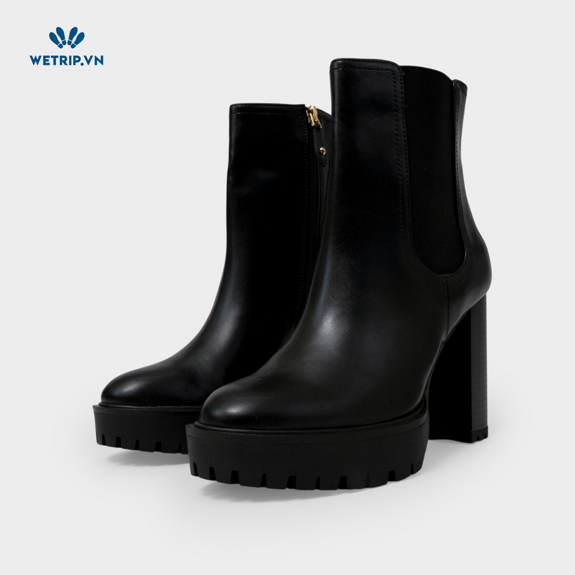 Boots Mắt Cá Cao Gót I.N.C (Da-Đen) Mã BMC-CG-INC-002-A