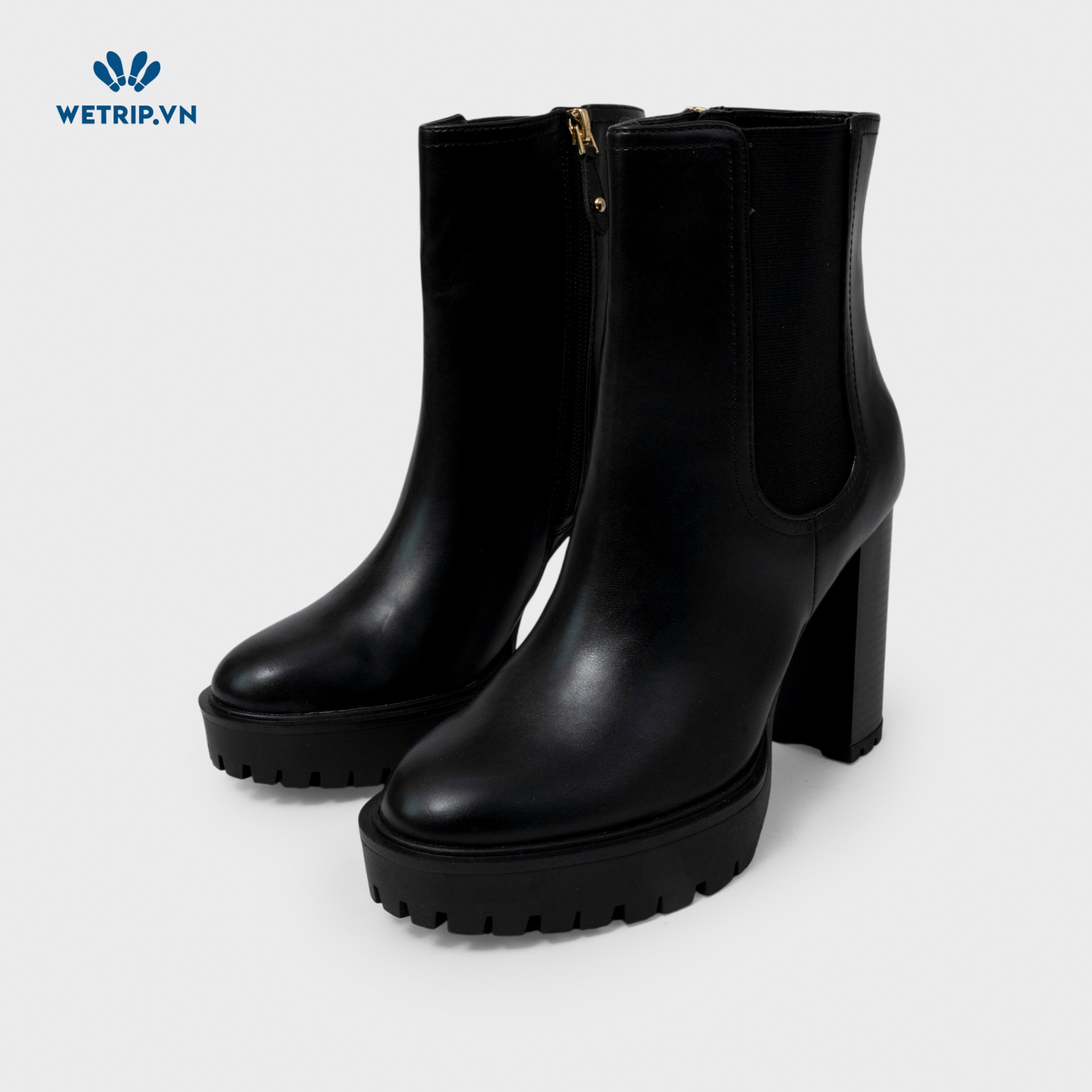 Boots Mắt Cá Cao Gót I.N.C (Da-Đen) Mã BMC-CG-INC-002-A
