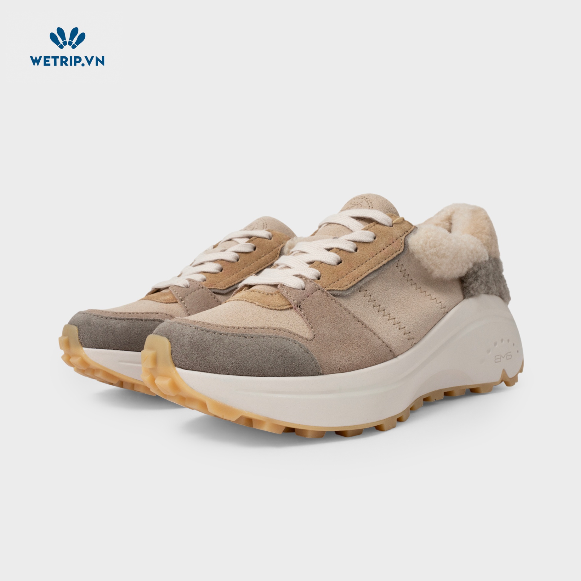 Sneaker Bussola (Kem, xám đế trắng) Mã SN-BSL-131-C