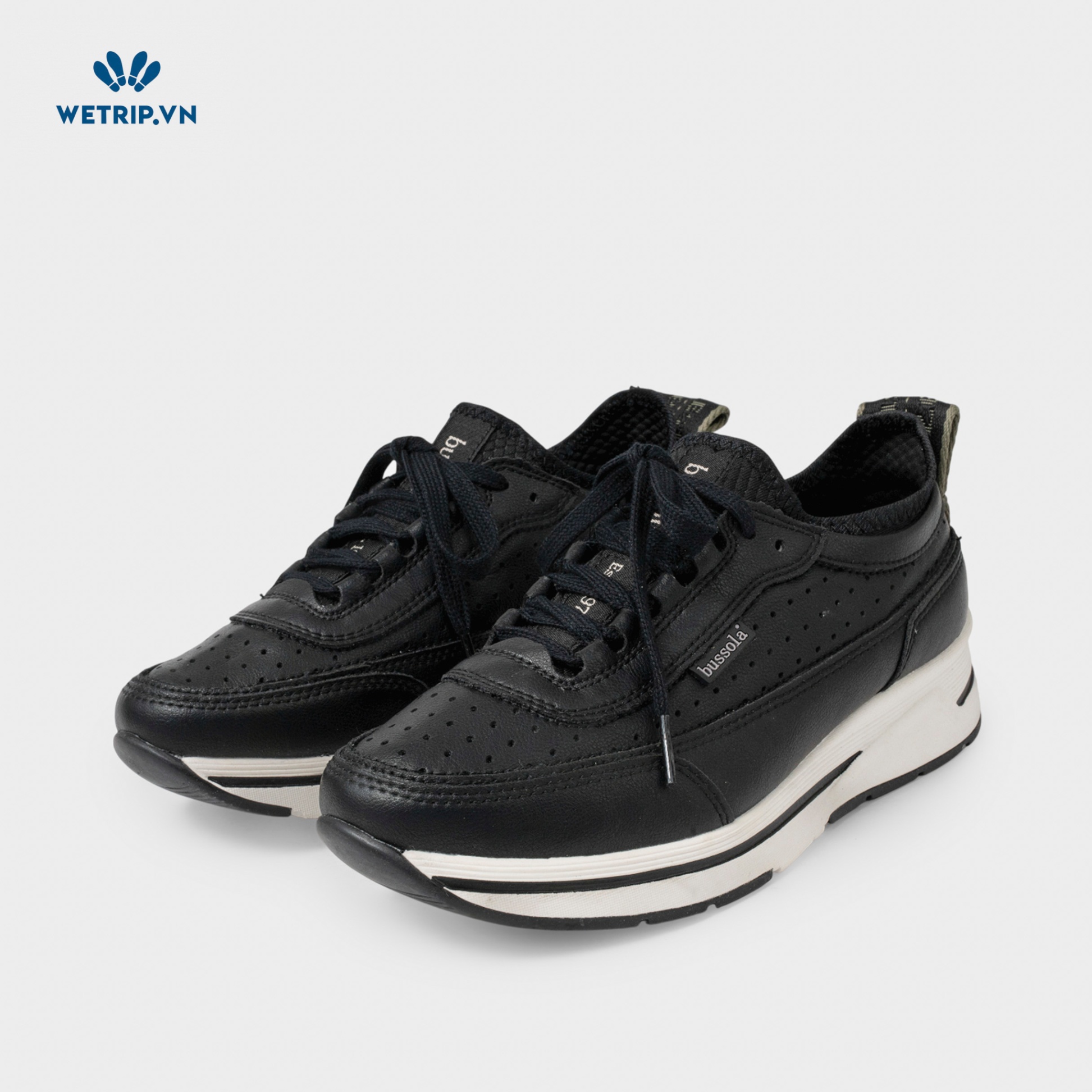 Sneaker Bussola (Da-Đen) Mã SN-BSL-145-A
