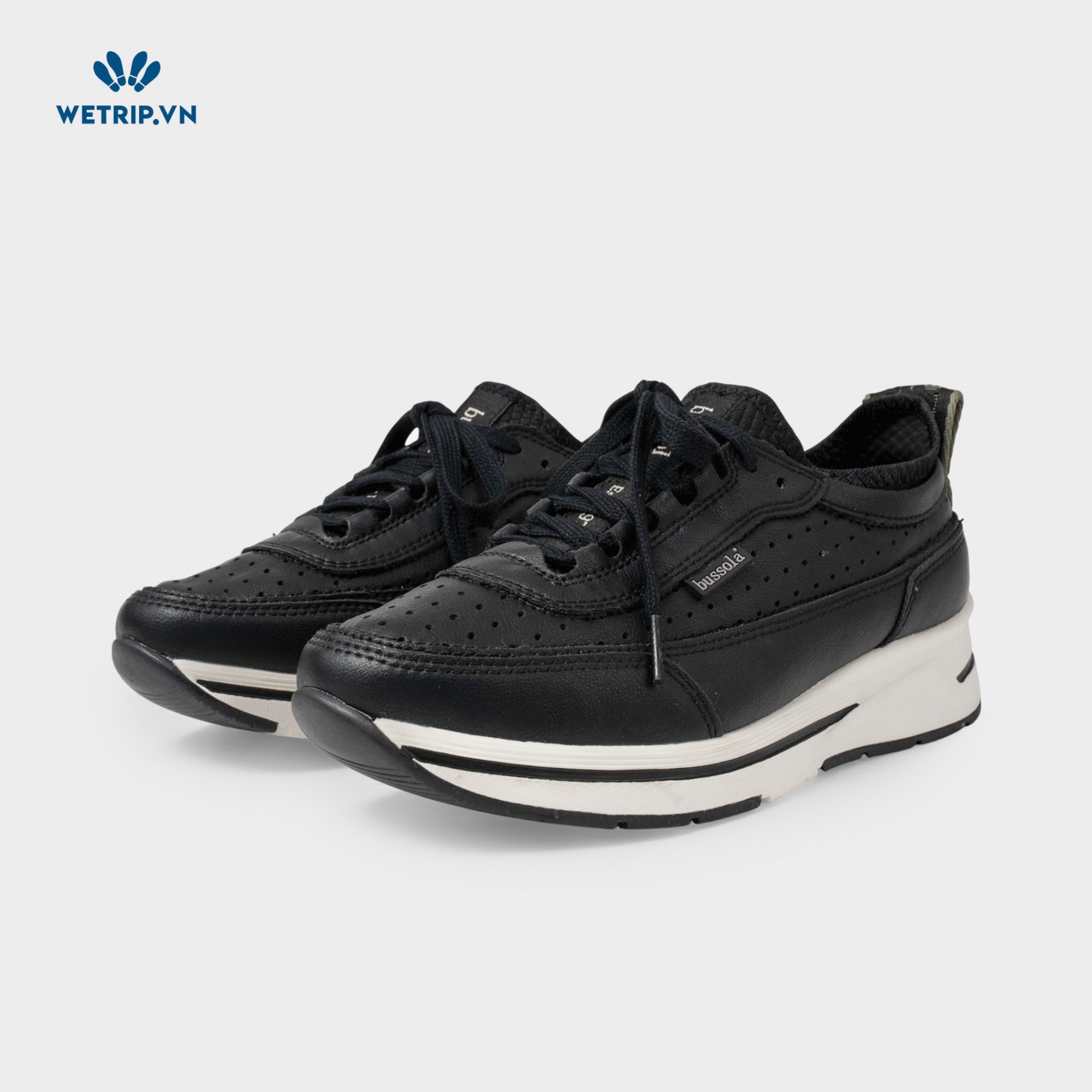 Sneaker Bussola (Da-Đen) Mã SN-BSL-145-A
