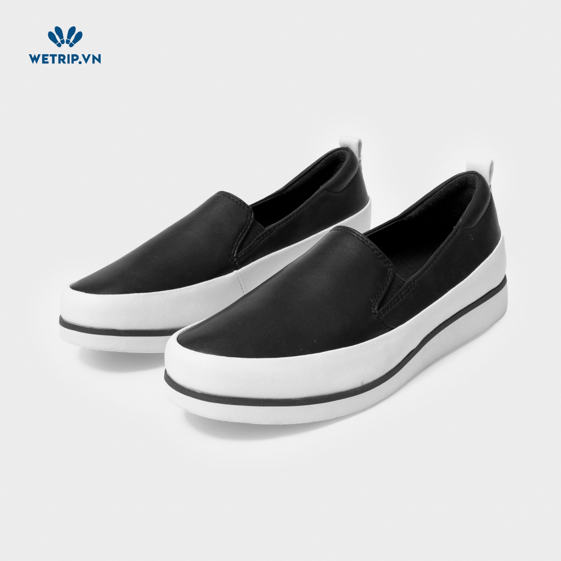 Slip-On Bussola (Da-Đen phối trắng) Mã SLO-BSL-013-B5
