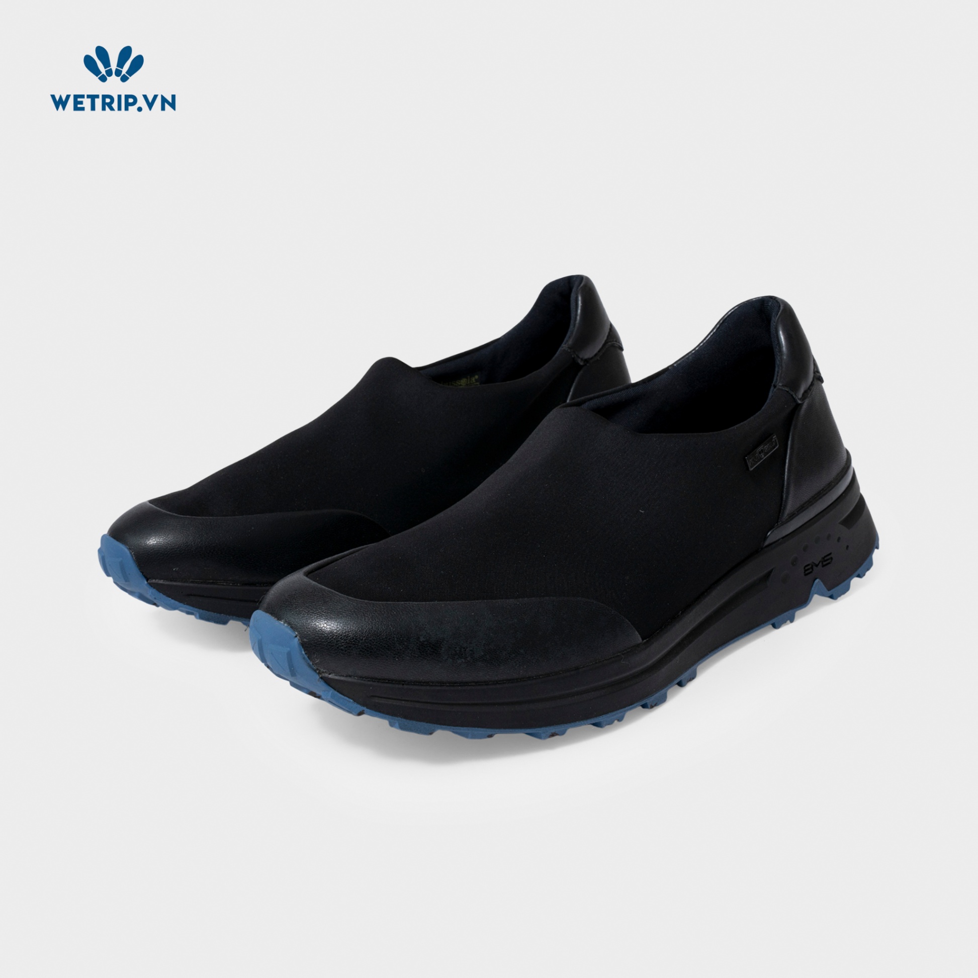 Slip-On Bussola (Vải phối da-Đen) Mã SLO-BSL-029-A4