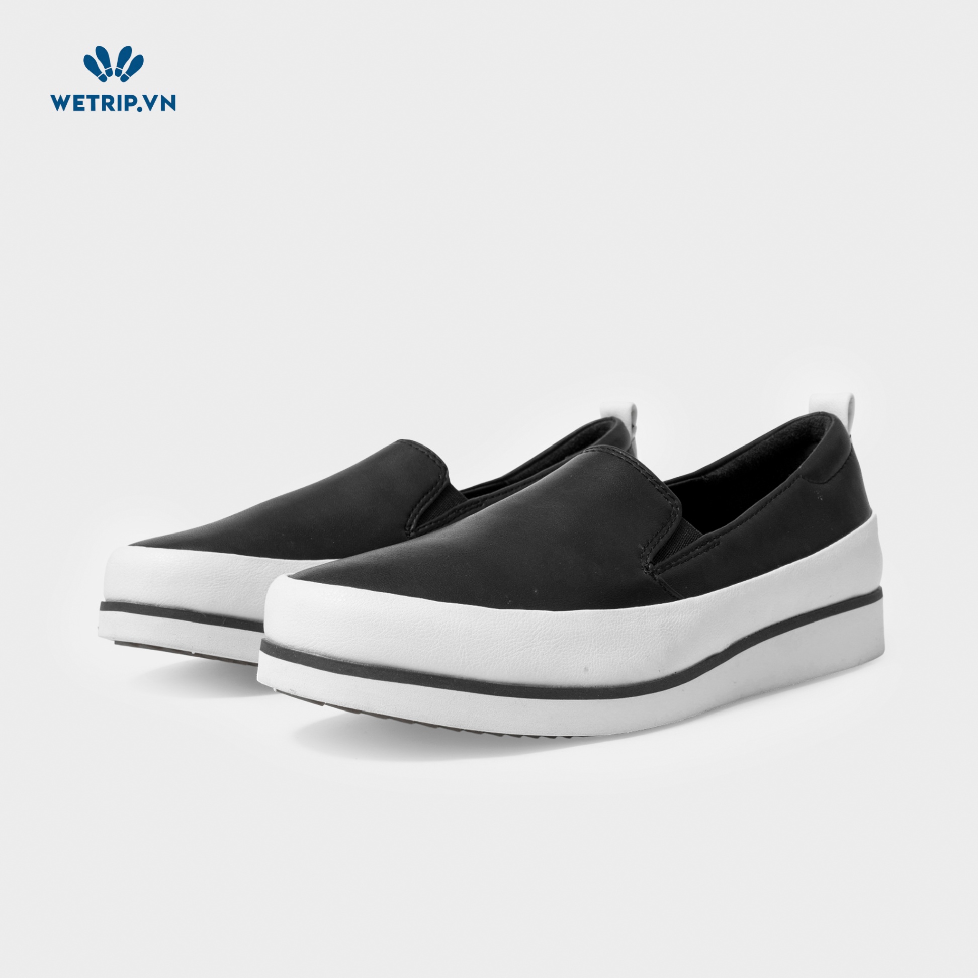 Slip-On Bussola (Da-Đen phối trắng) Mã SLO-BSL-013-B5