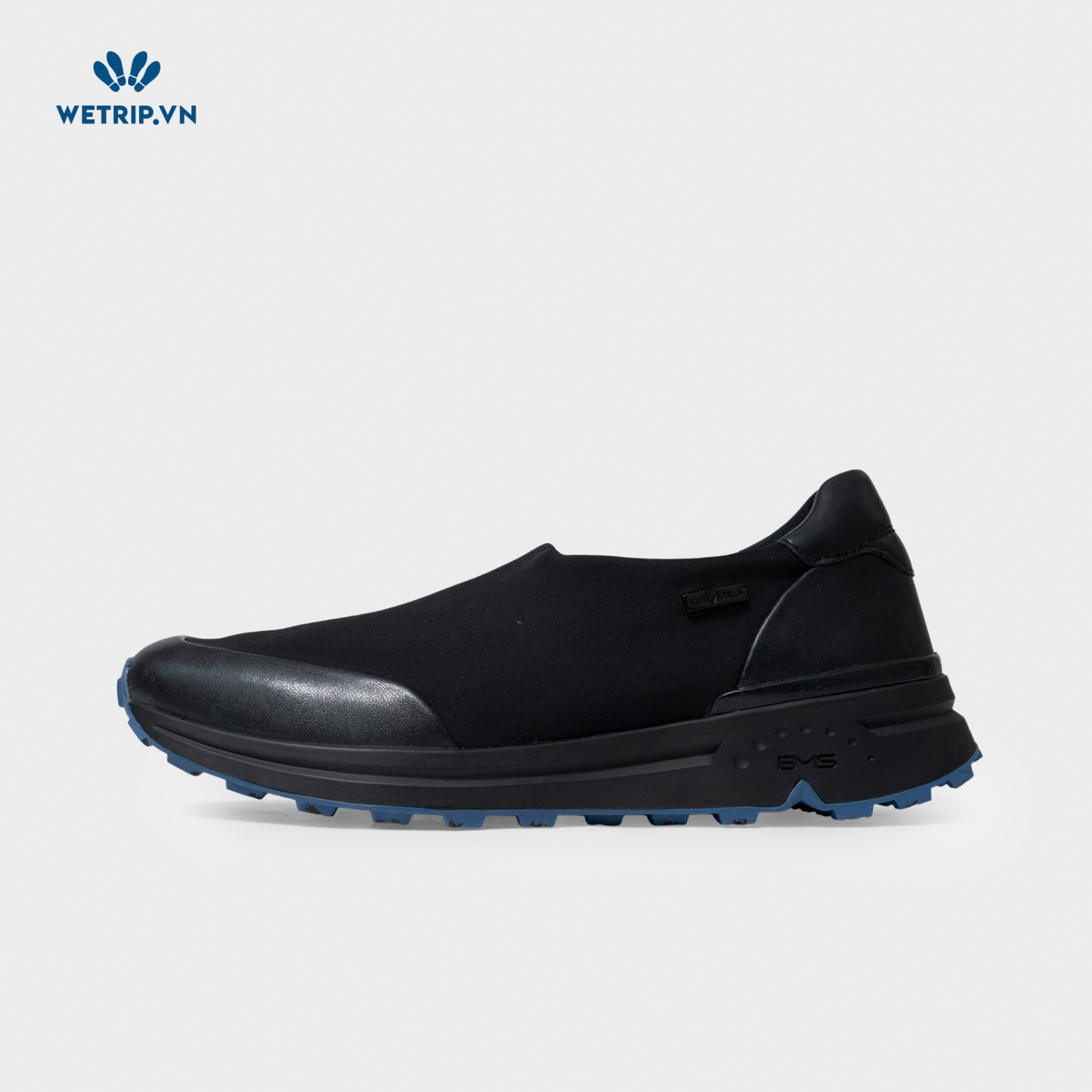 Slip-On Bussola (Vải phối da-Đen) Mã SLO-BSL-029-A4