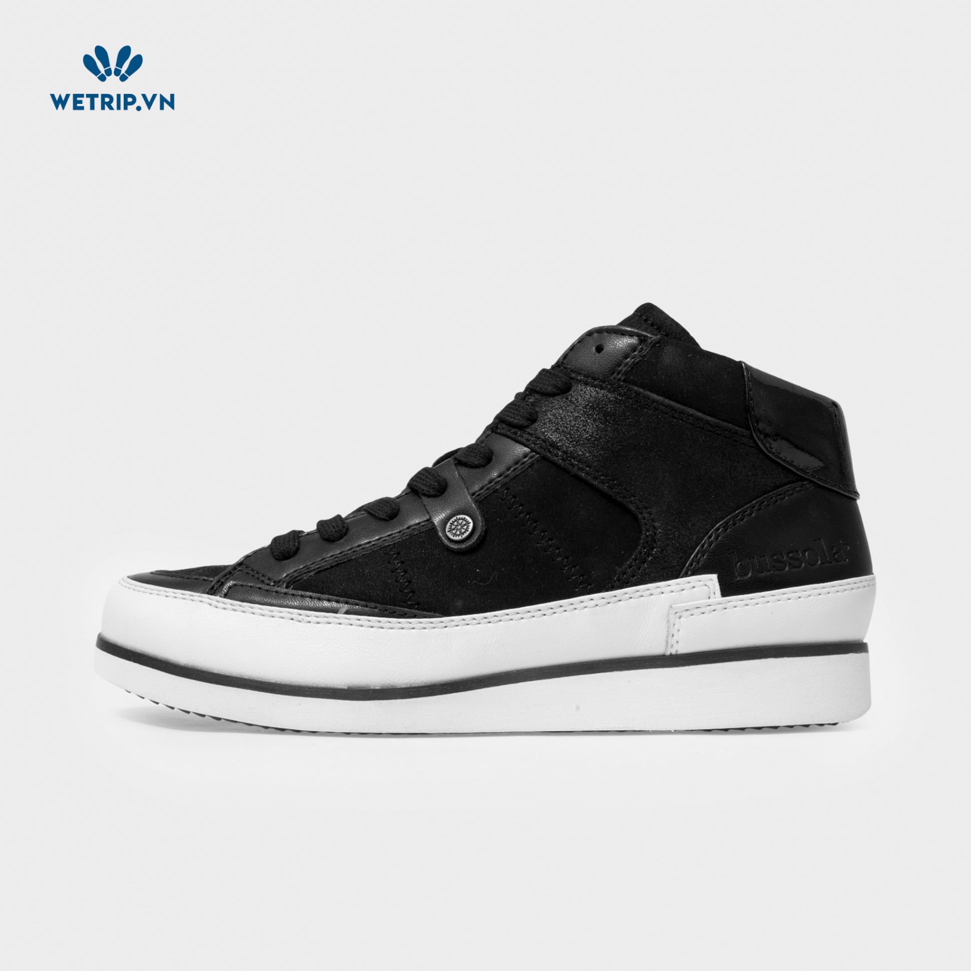 Sneaker Bussola (Đen đế trắng) Mã SN-BSL-103-A2
