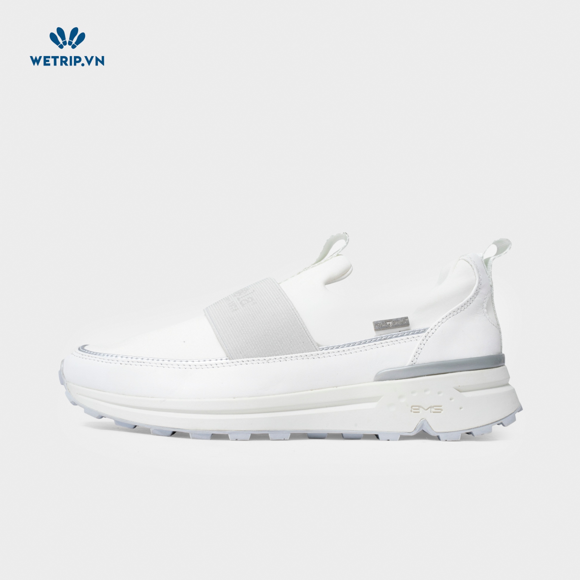 Slip-On Bussola (Vải-Trắng quai xám) Mã SLO-BSL-041-A