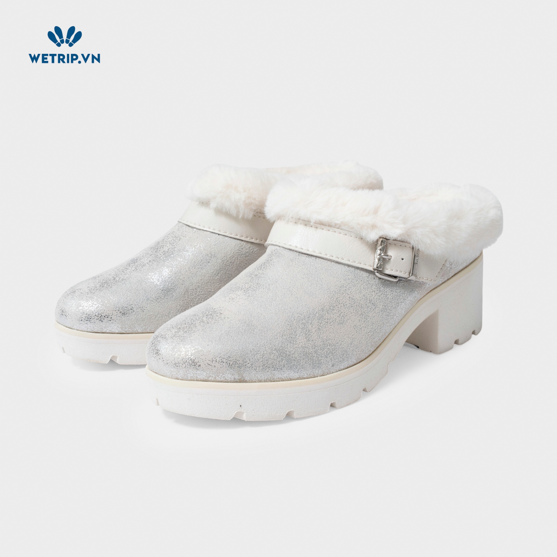 Mules Bussola (Lót lông -Ánh Bạc) Mã ML-BSL-001-F
