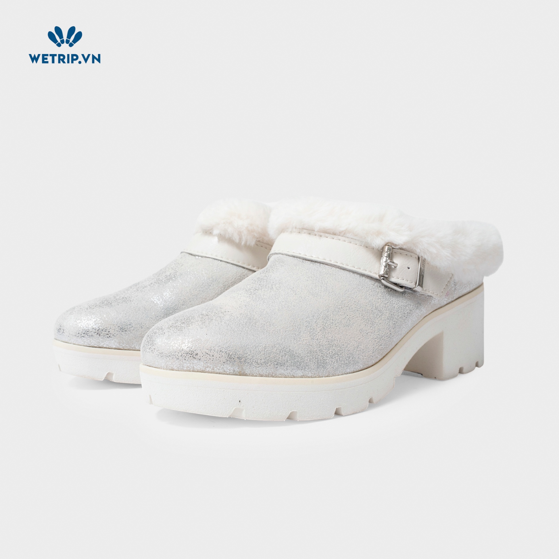 Mules Bussola (Lót lông -Ánh Bạc) Mã ML-BSL-001-F