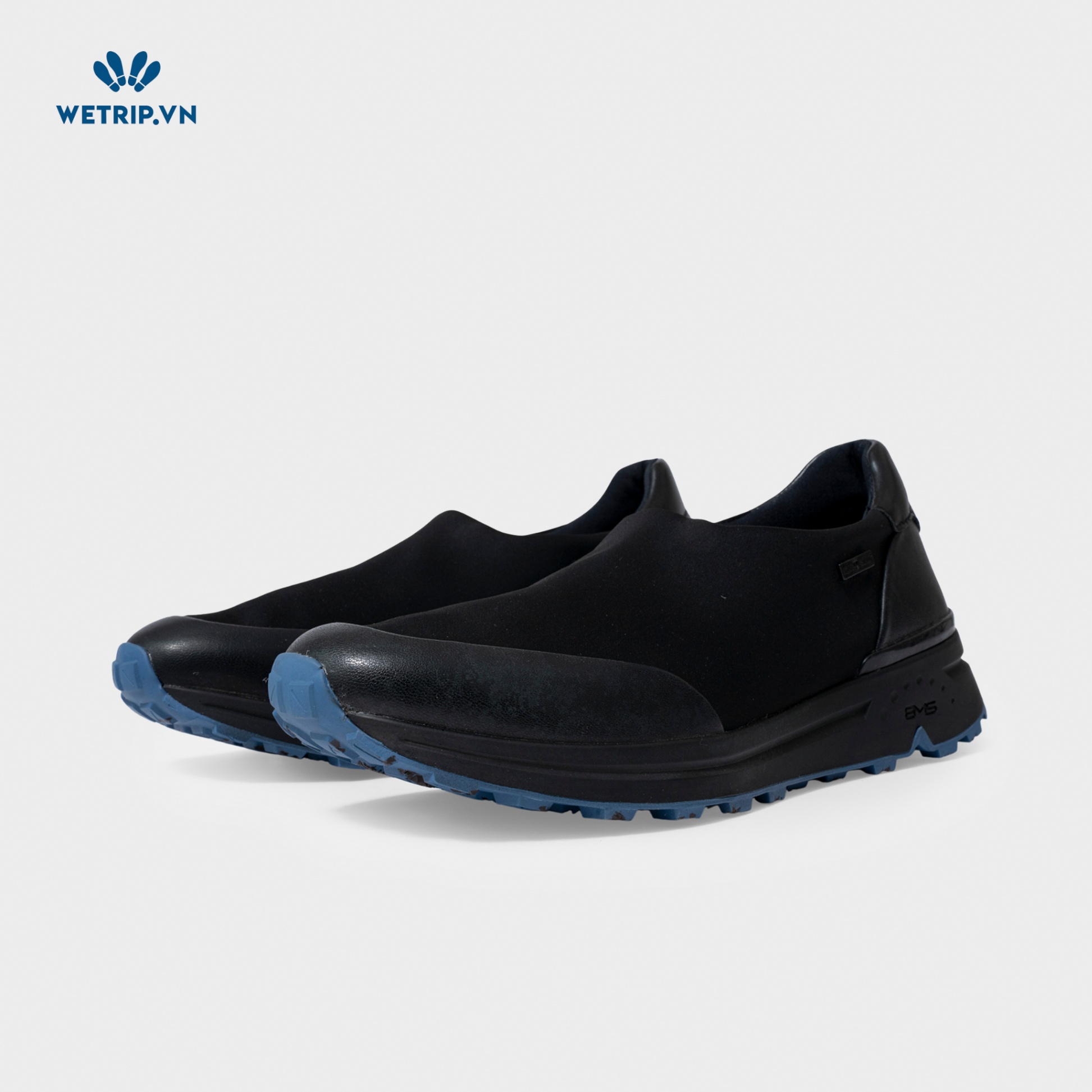 Slip-On Bussola (Vải phối da-Đen) Mã SLO-BSL-029-A4