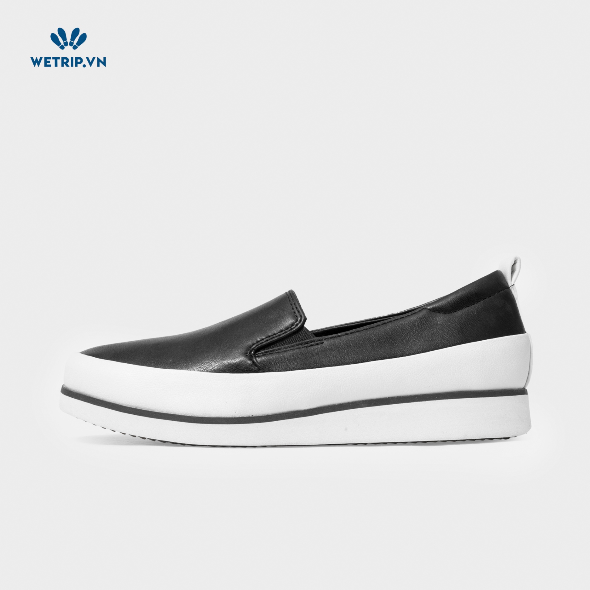 Slip-On Bussola (Da-Đen phối trắng) Mã SLO-BSL-013-B5