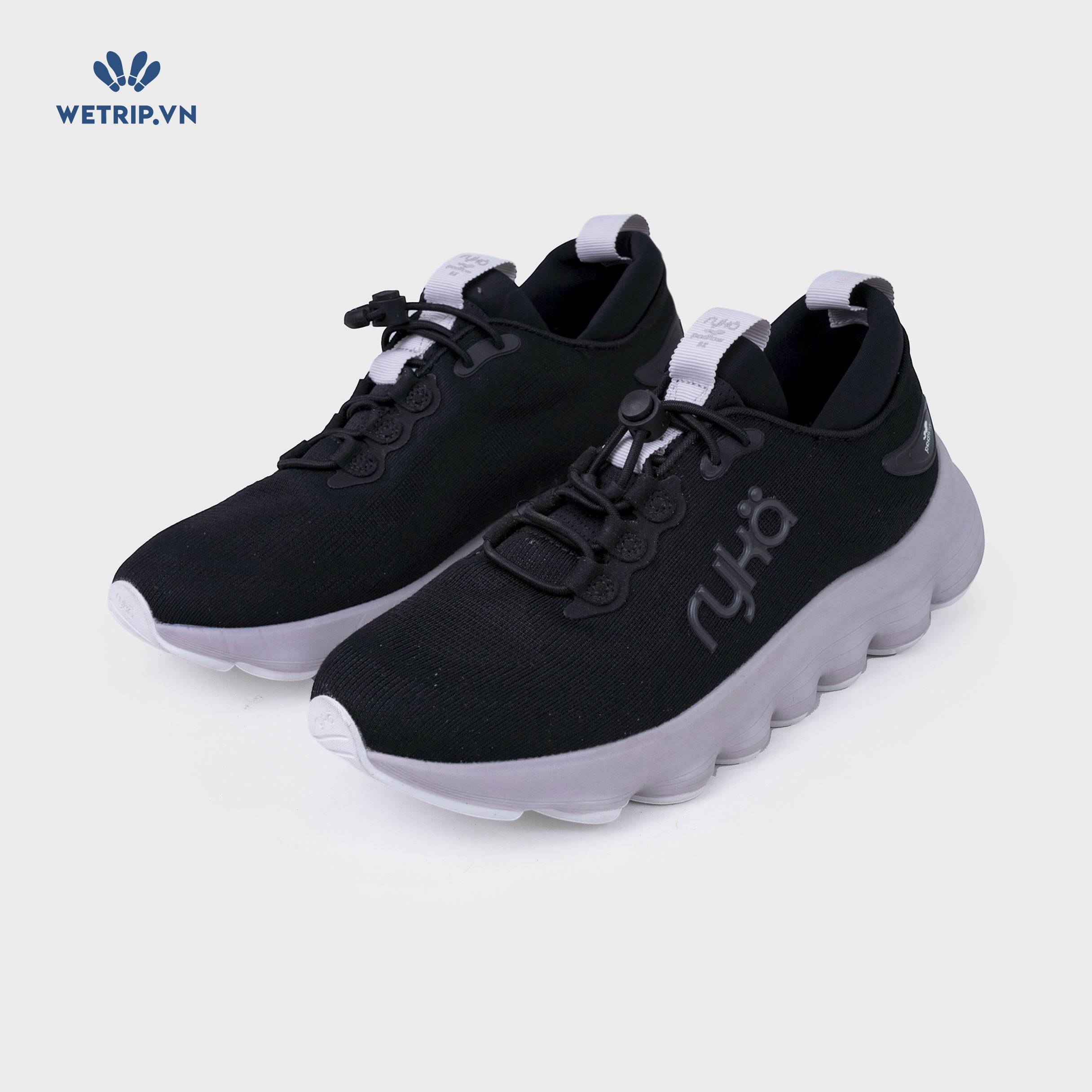 Sneakers RYKA (Vải đen, đế tím nhạt) Mã SN-RYKA-024-B