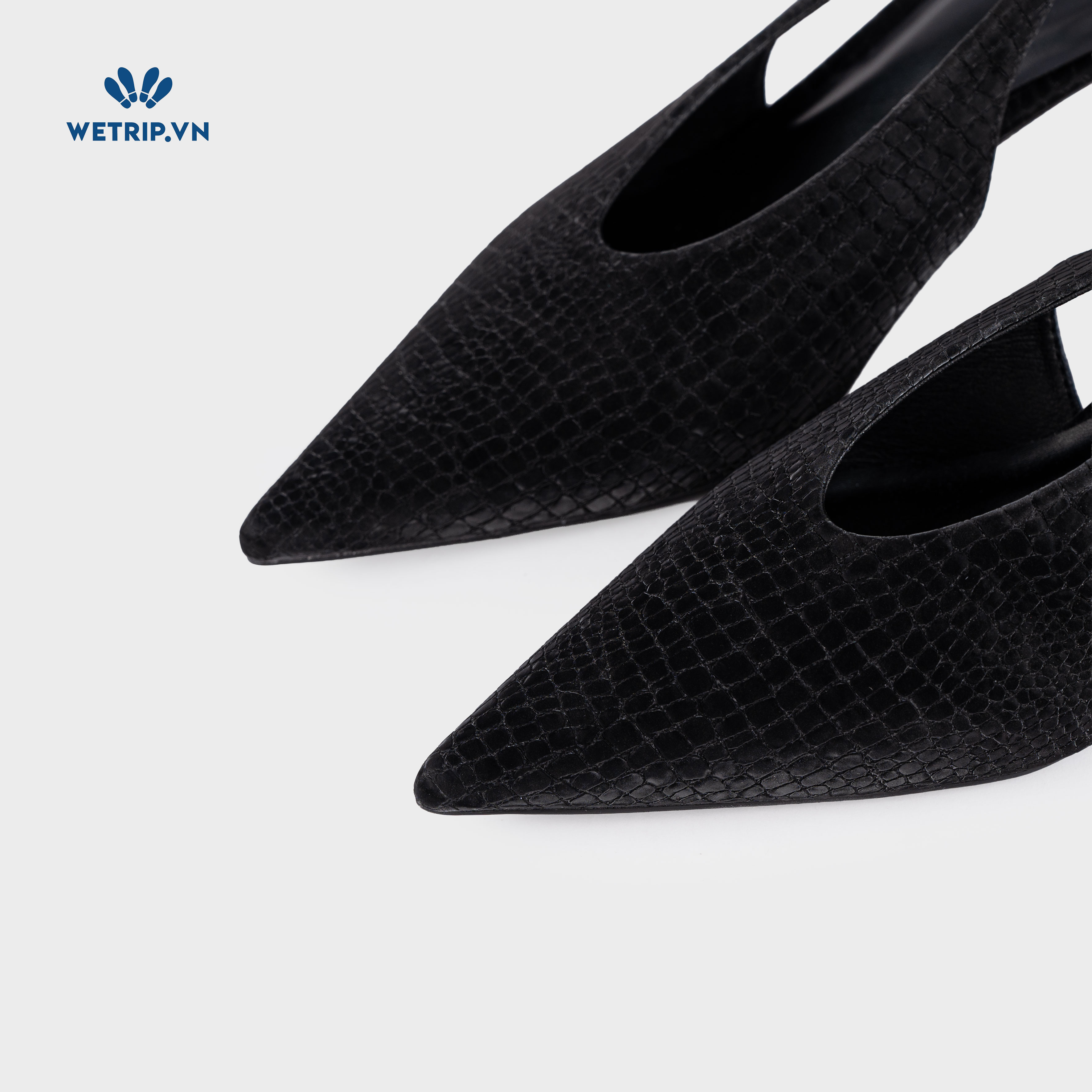 Americano Shoeszy -Slingback cao gót (7cm) màu đen