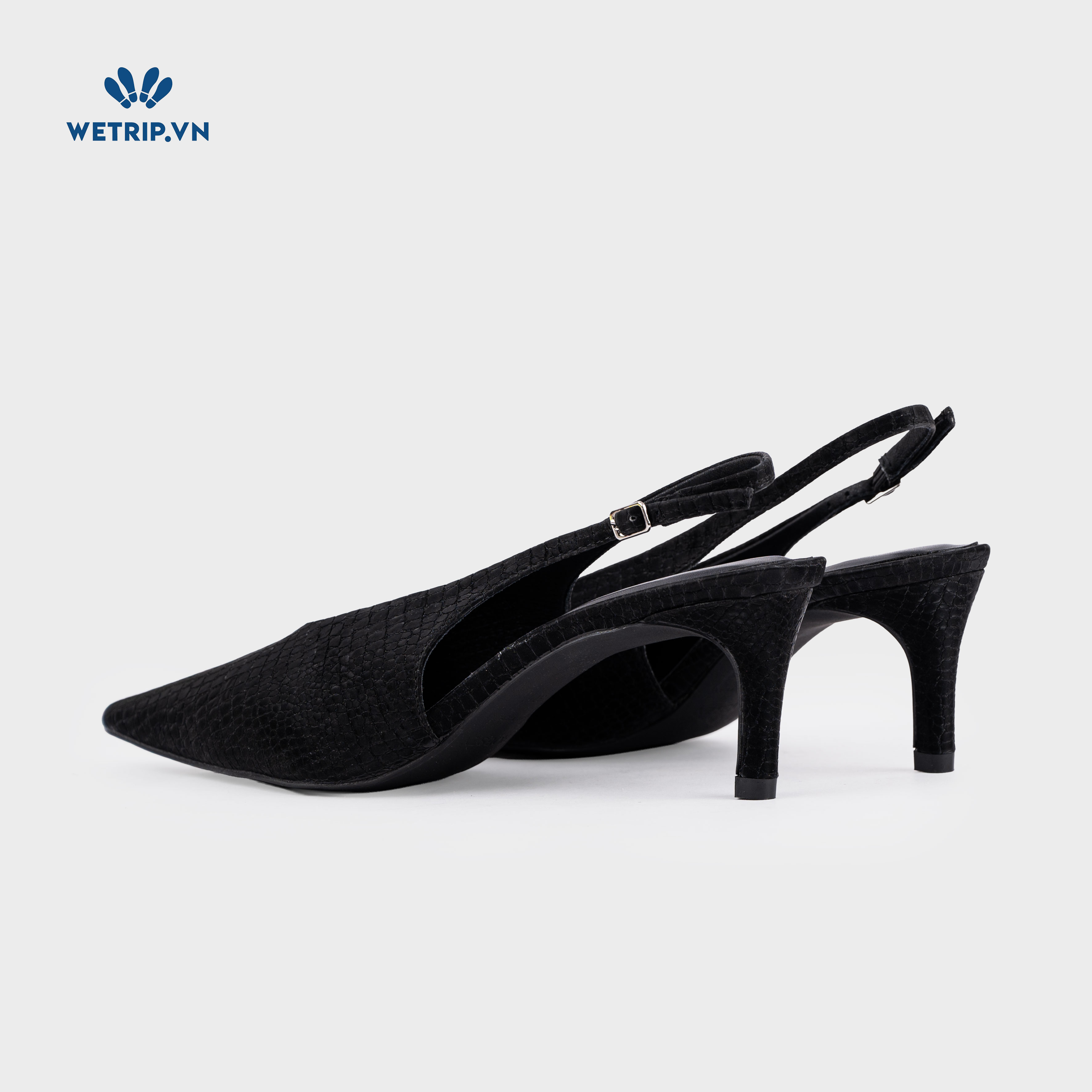 Americano Shoeszy -Slingback cao gót (7cm) màu đen