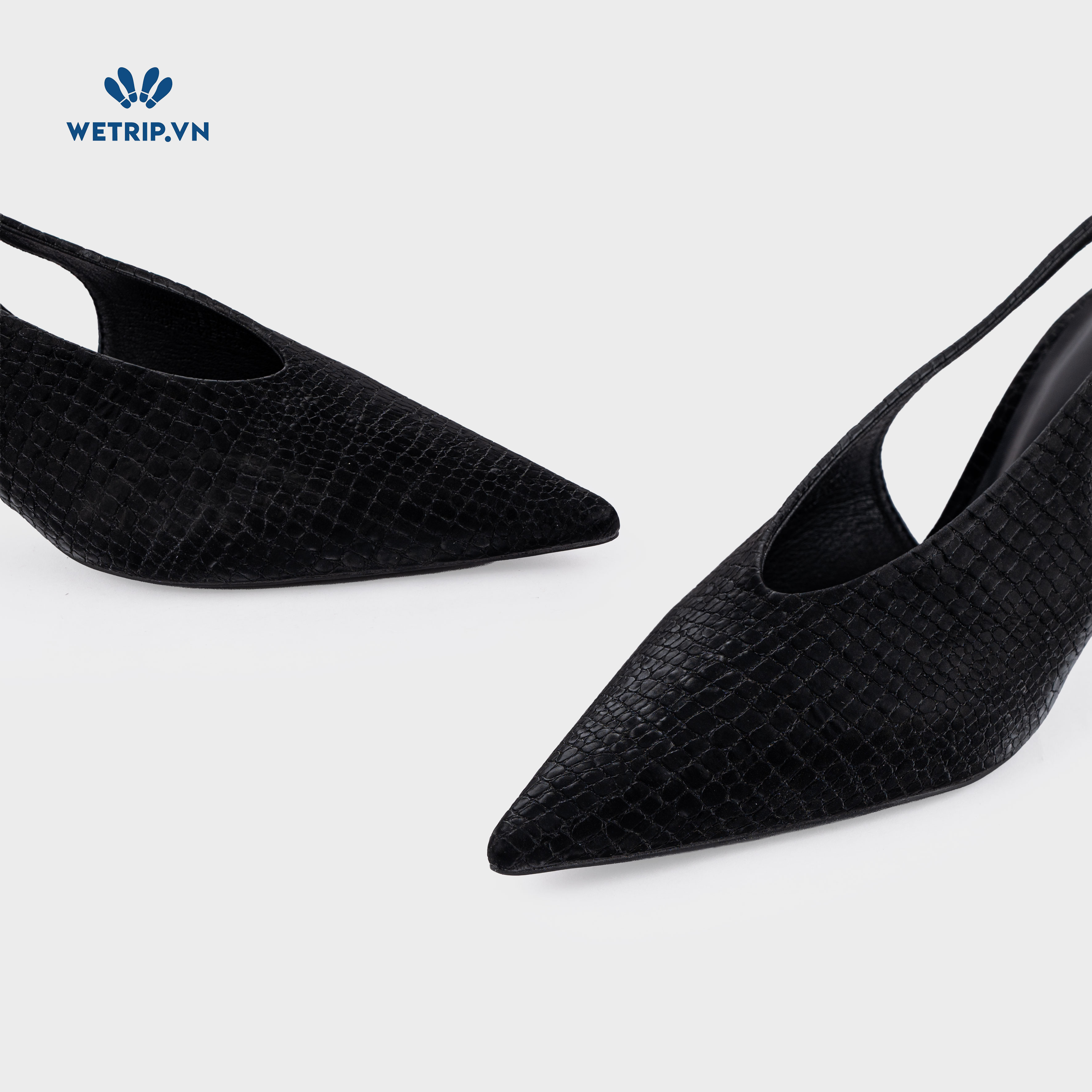 Americano Shoeszy -Slingback cao gót (7cm) màu đen