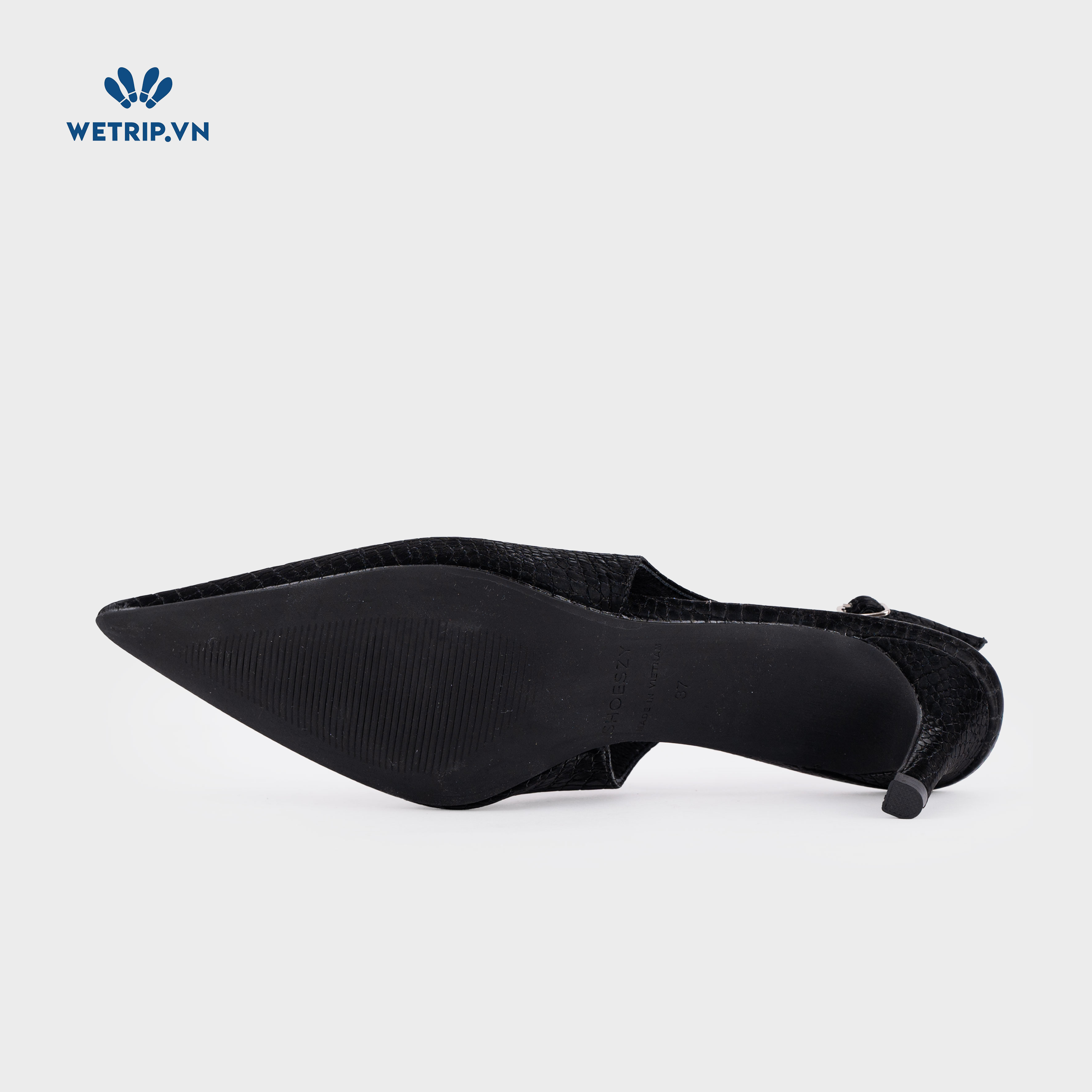 Americano Shoeszy -Slingback cao gót (7cm) màu đen
