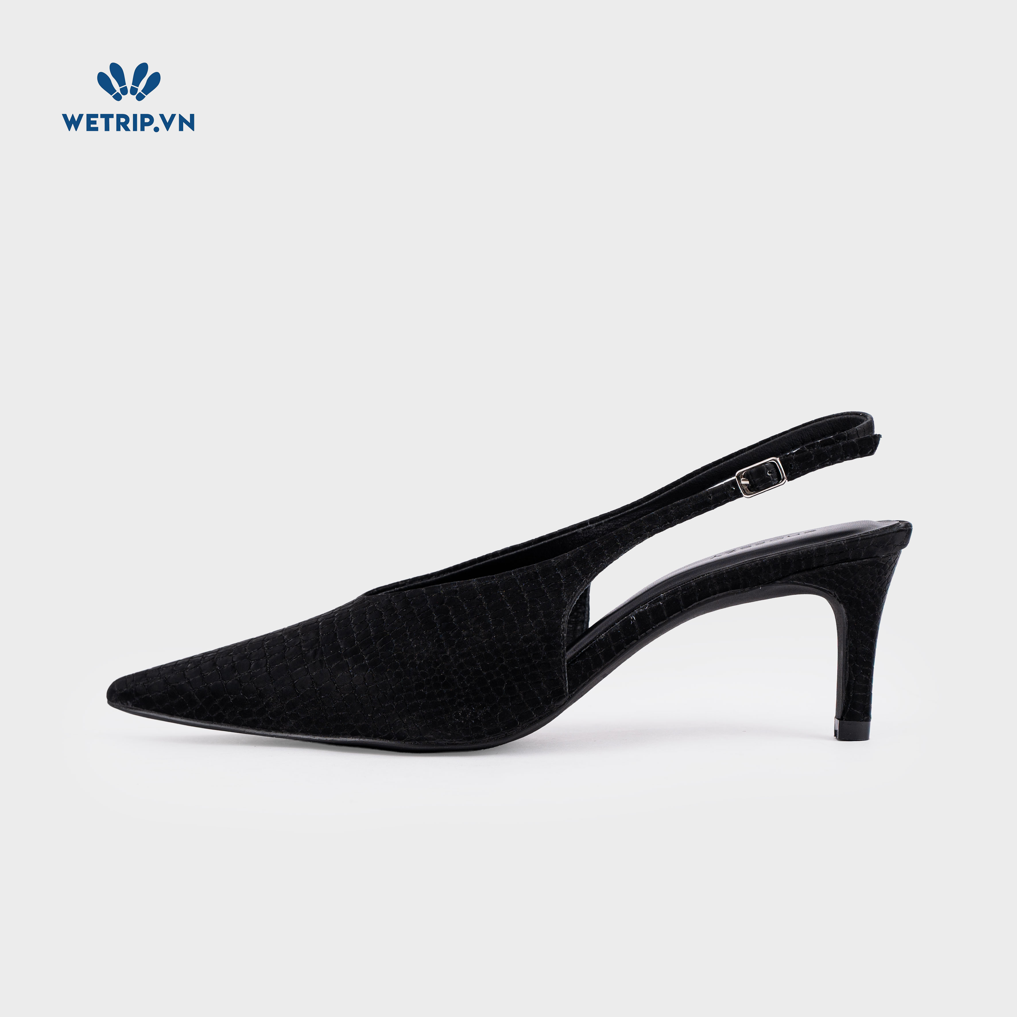 Americano Shoeszy -Slingback cao gót (7cm) màu đen