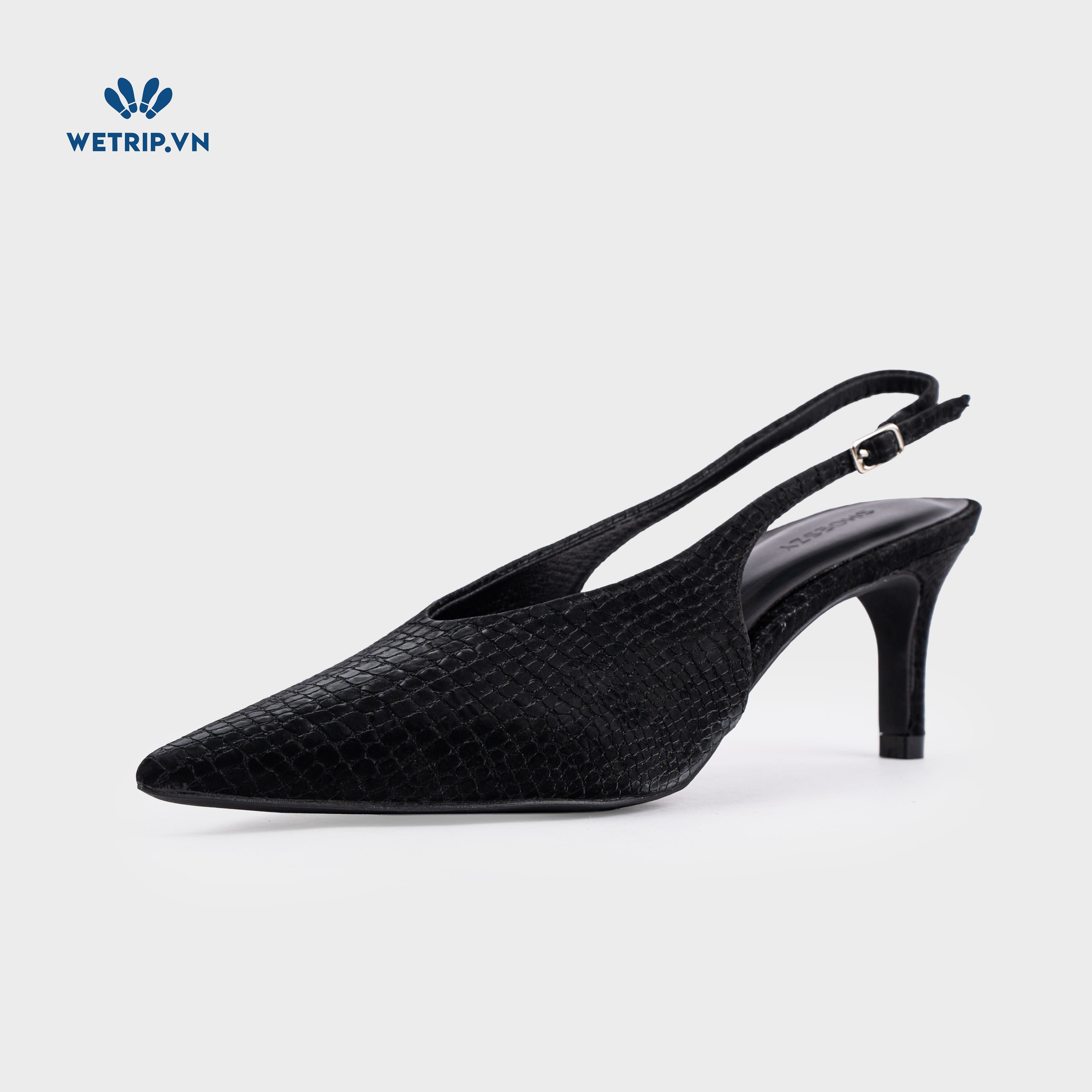 Americano Shoeszy -Slingback cao gót (7cm) màu đen