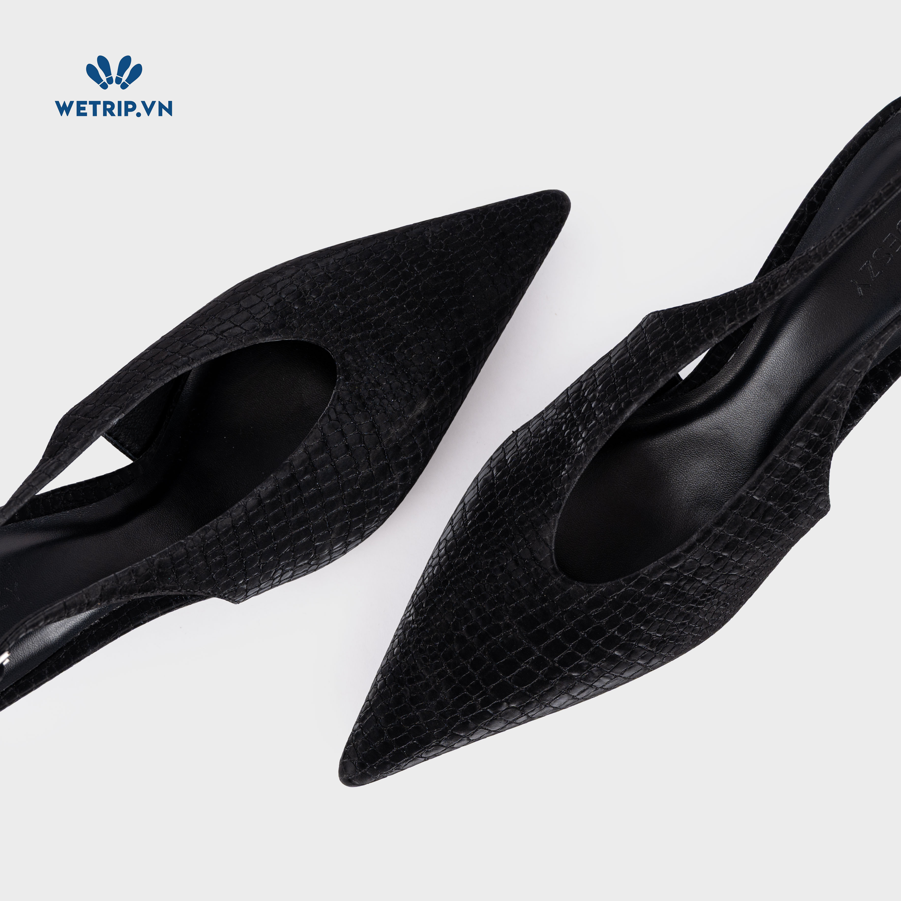 Americano Shoeszy -Slingback cao gót (7cm) màu đen