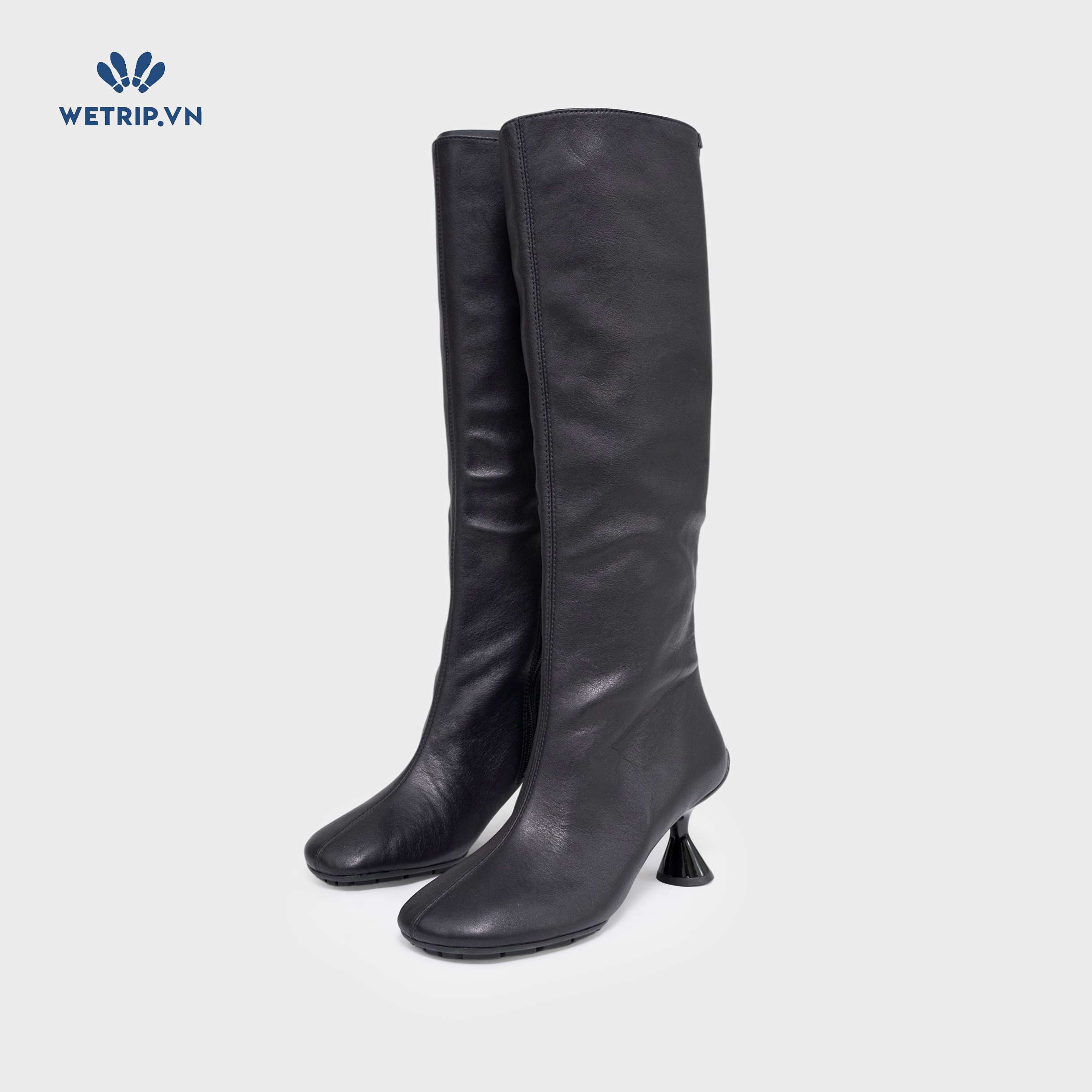 Boots Đầu Gối Cao Gót We_Camper (da, đen) (Mã) BDG-CG-CP-008-A