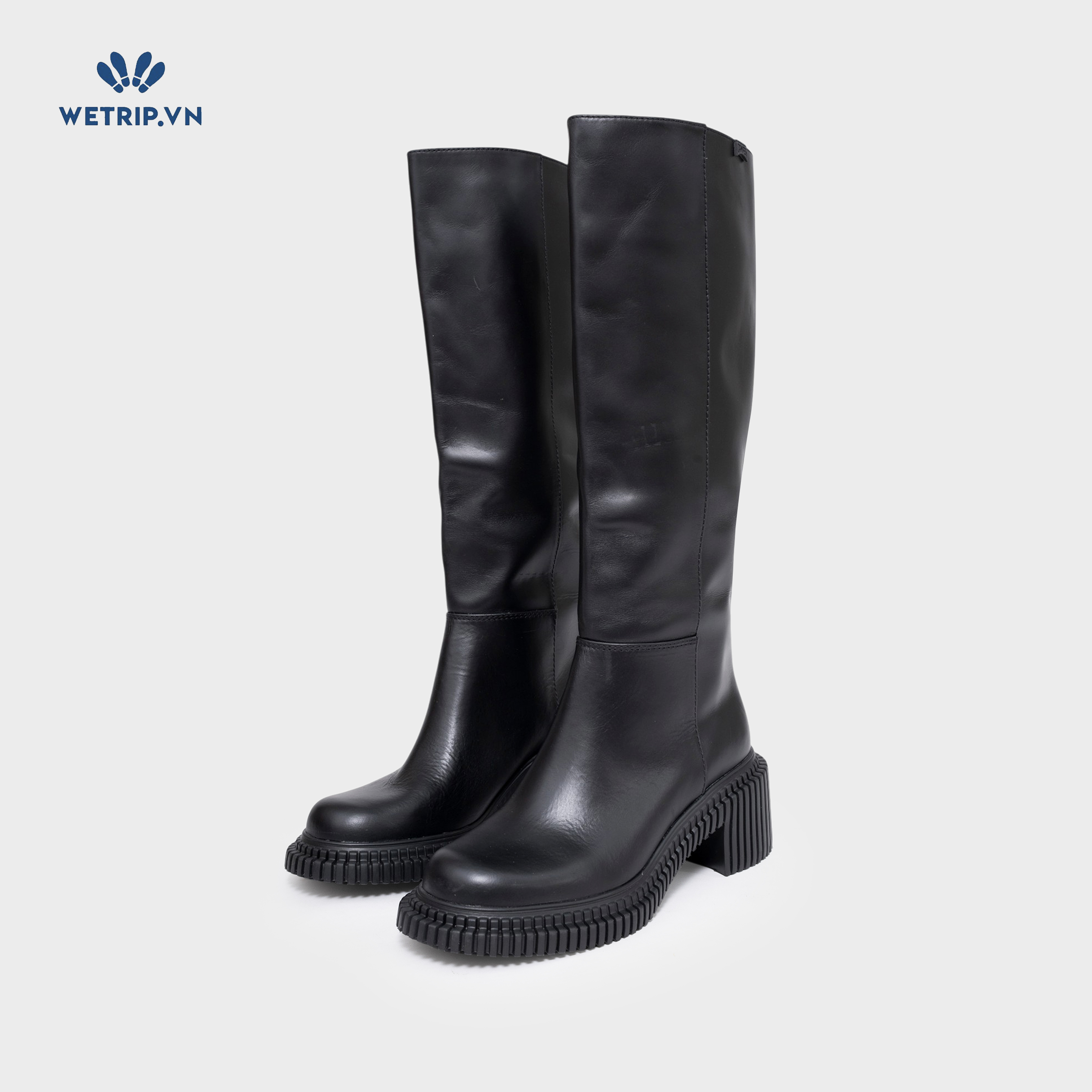 Boots Đầu Gối Cao Gót We_Camper (da, đen) (Mã) BDG-CG-CP-009-A