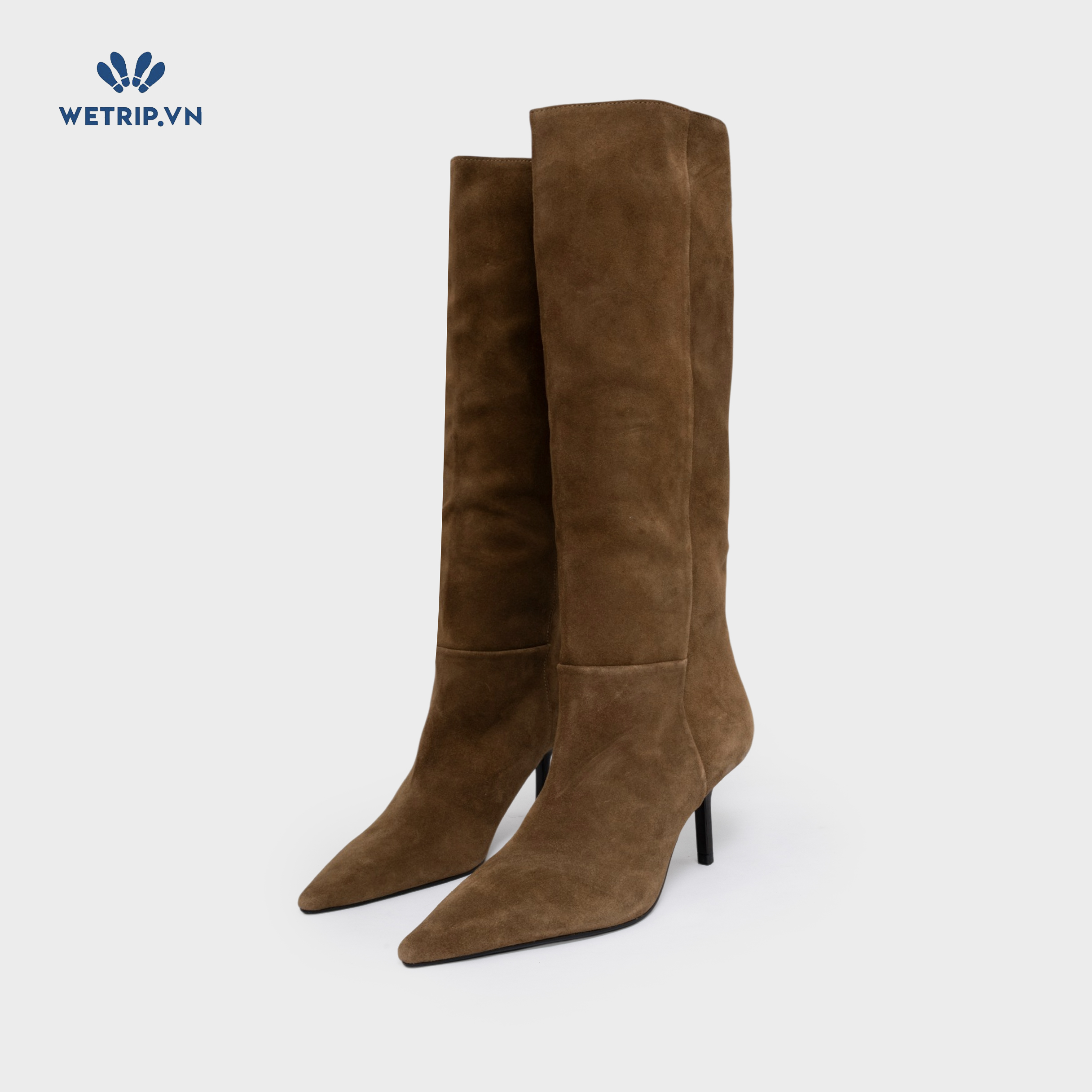 Boots Đầu Gối Cao Gót ZARA (nâu da lộn) Mã BDG-CG-ZR-003-A