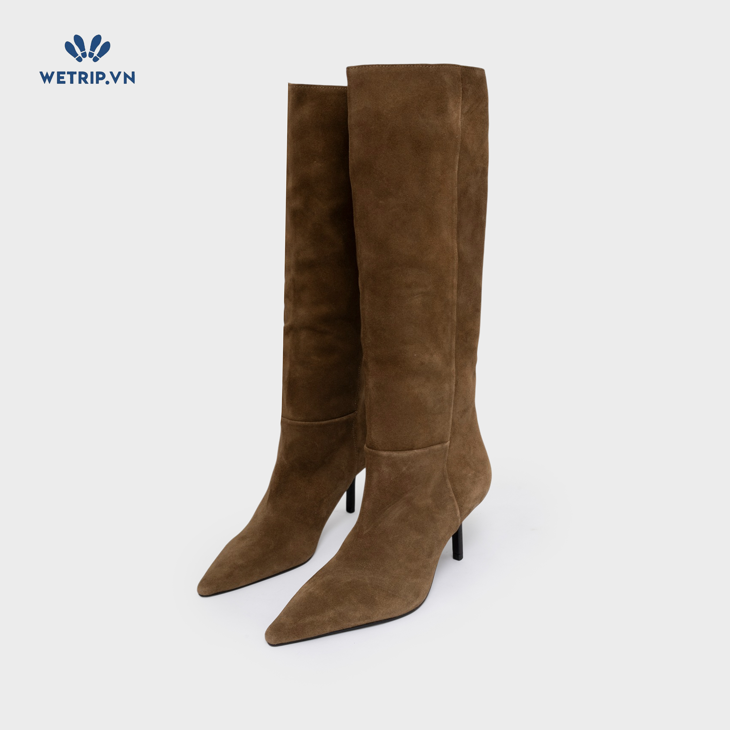 Boots Đầu Gối Cao Gót ZARA (nâu da lộn) Mã BDG-CG-ZR-003-A