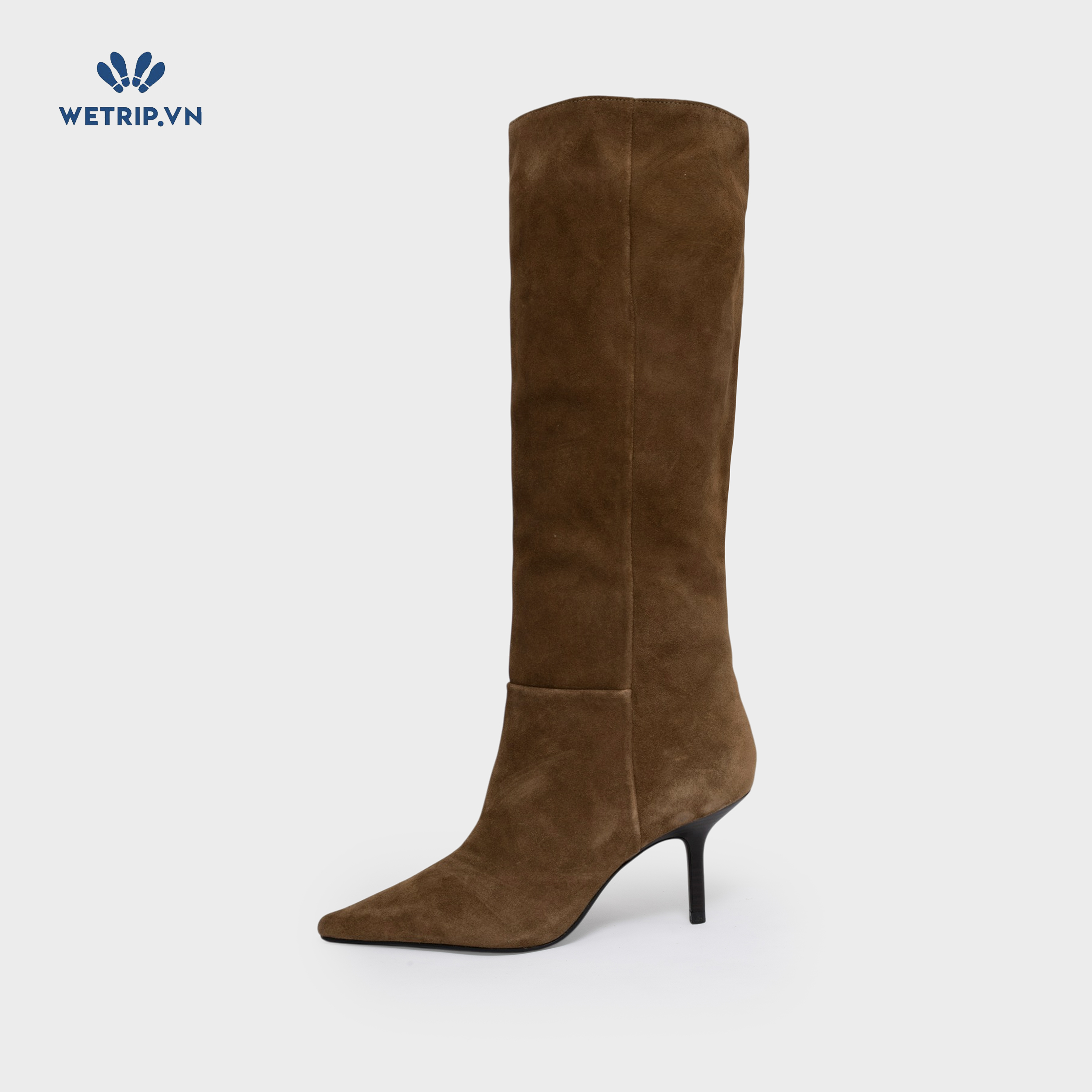 Boots Đầu Gối Cao Gót ZARA (nâu da lộn) Mã BDG-CG-ZR-003-A
