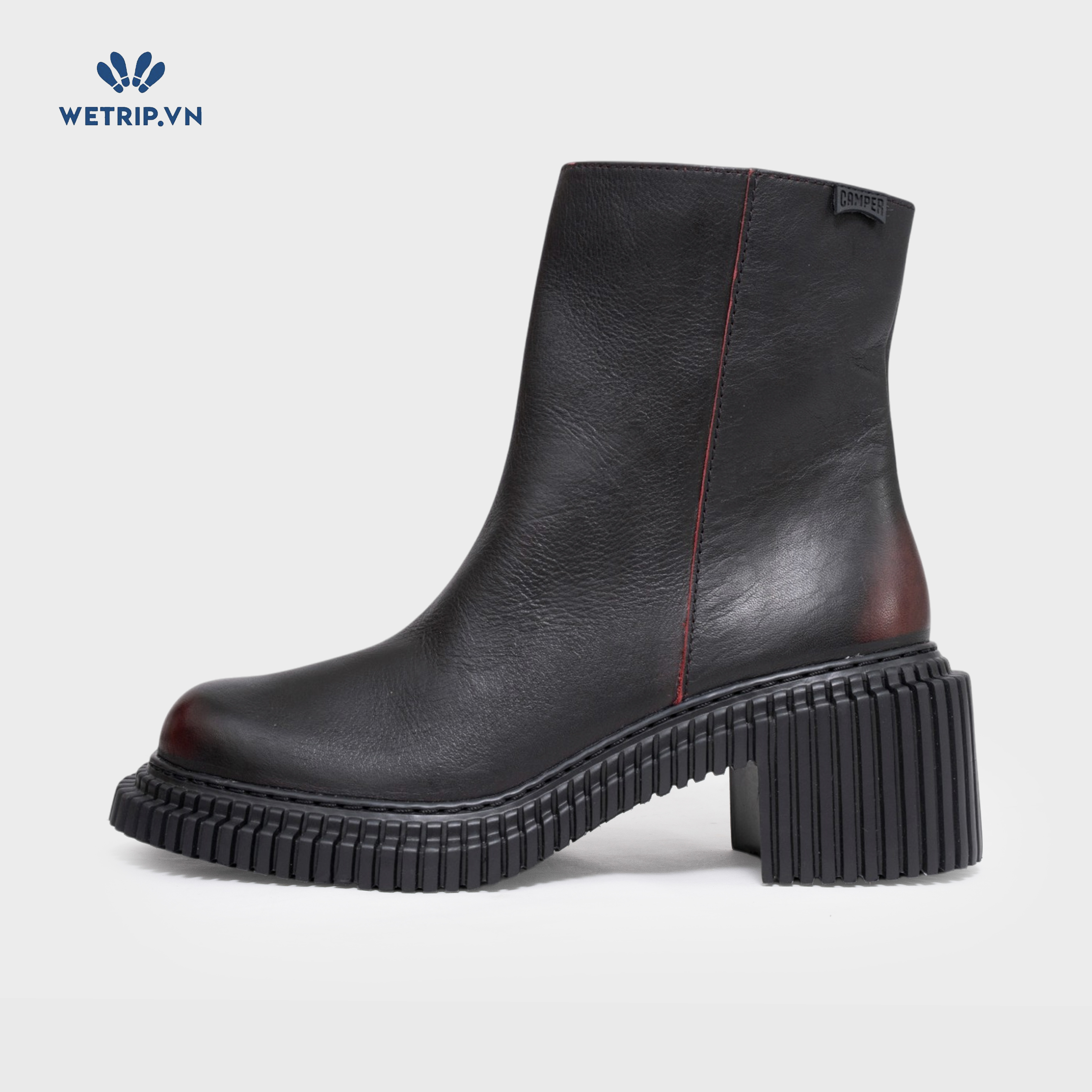 Boots Lửng Đế Bằng We_Camper (da nâu đen, đế đen) (Mã) BL-DB-CP-052-A