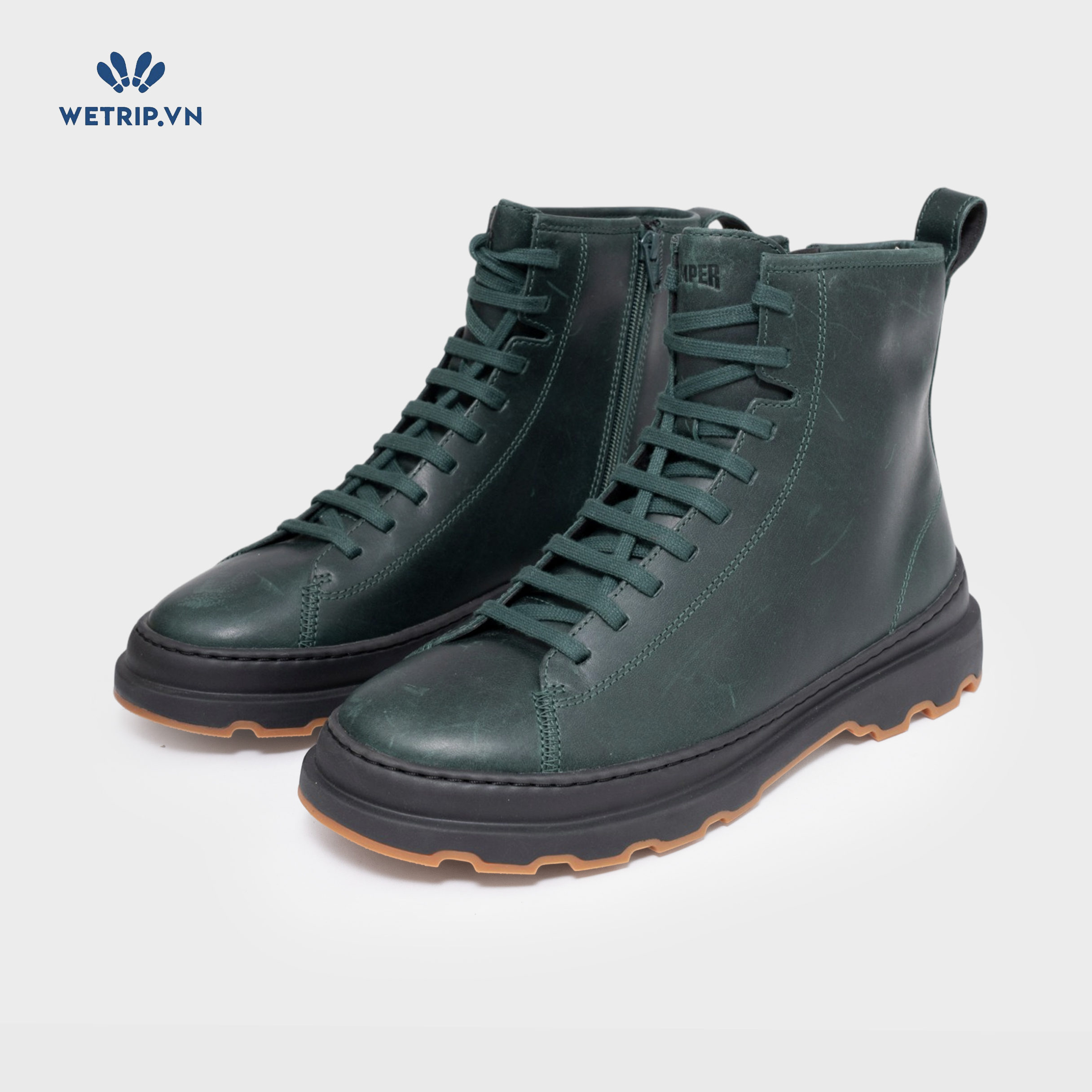 Boots Lửng Đế Bằng We_Camper (da, xanh) (Mã) BL-DB-CP-051-A