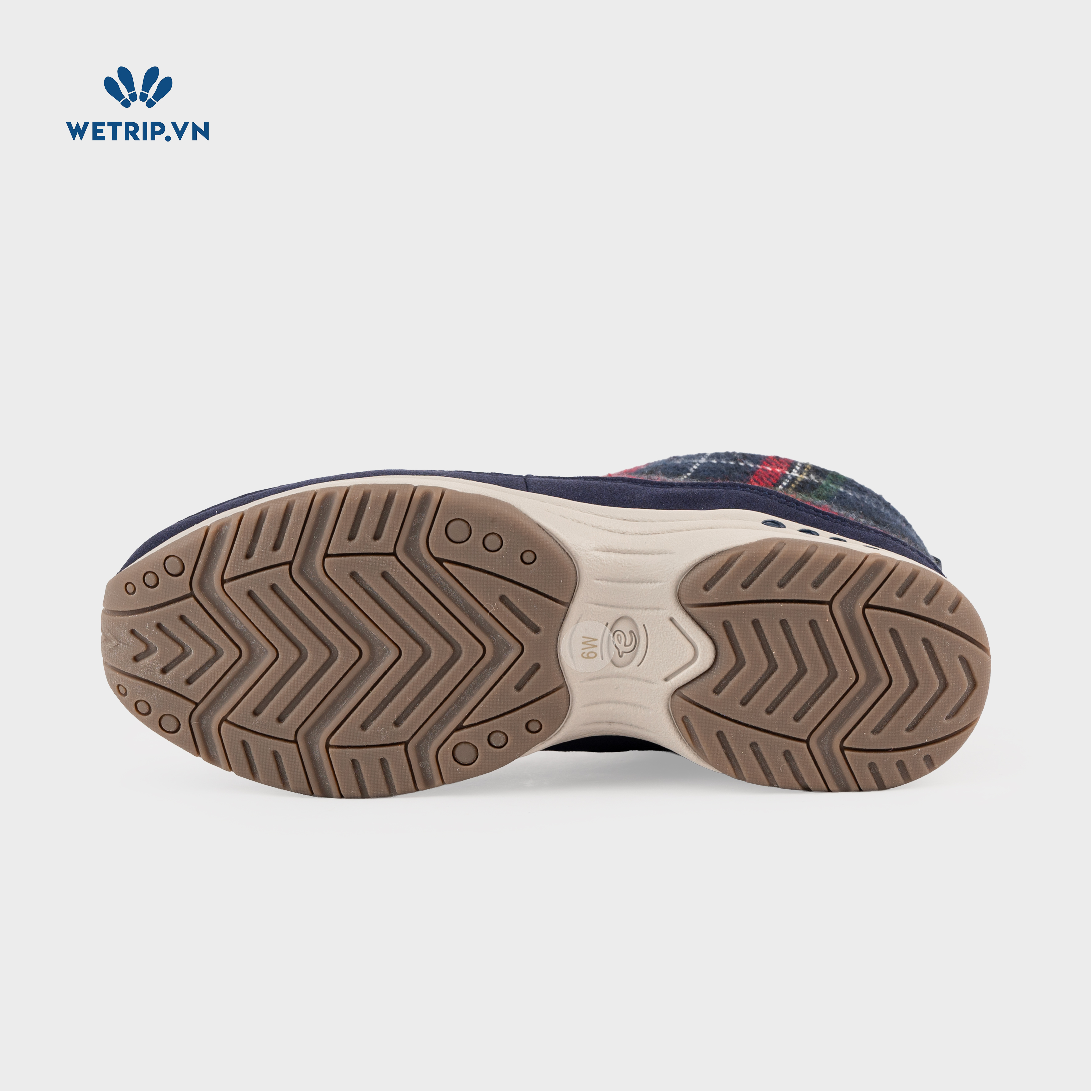 Boots Mắt Cá Đế Bằng We_EasySpirit (Vải kẻ) Mã BMC-DB-EAS-003-D