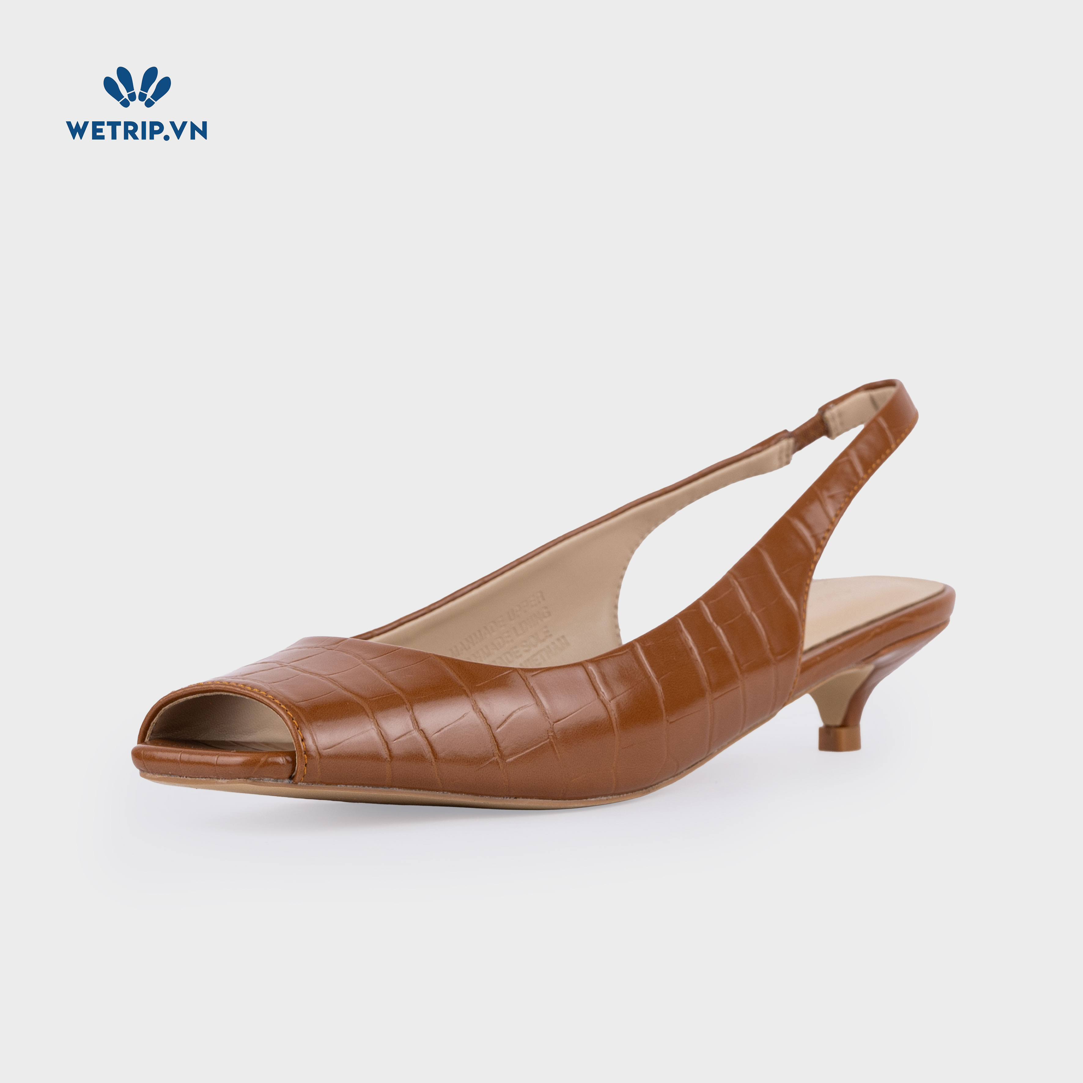 Capuchino Shoeszy sandal hở műi cao gót (4cm) màu nâu