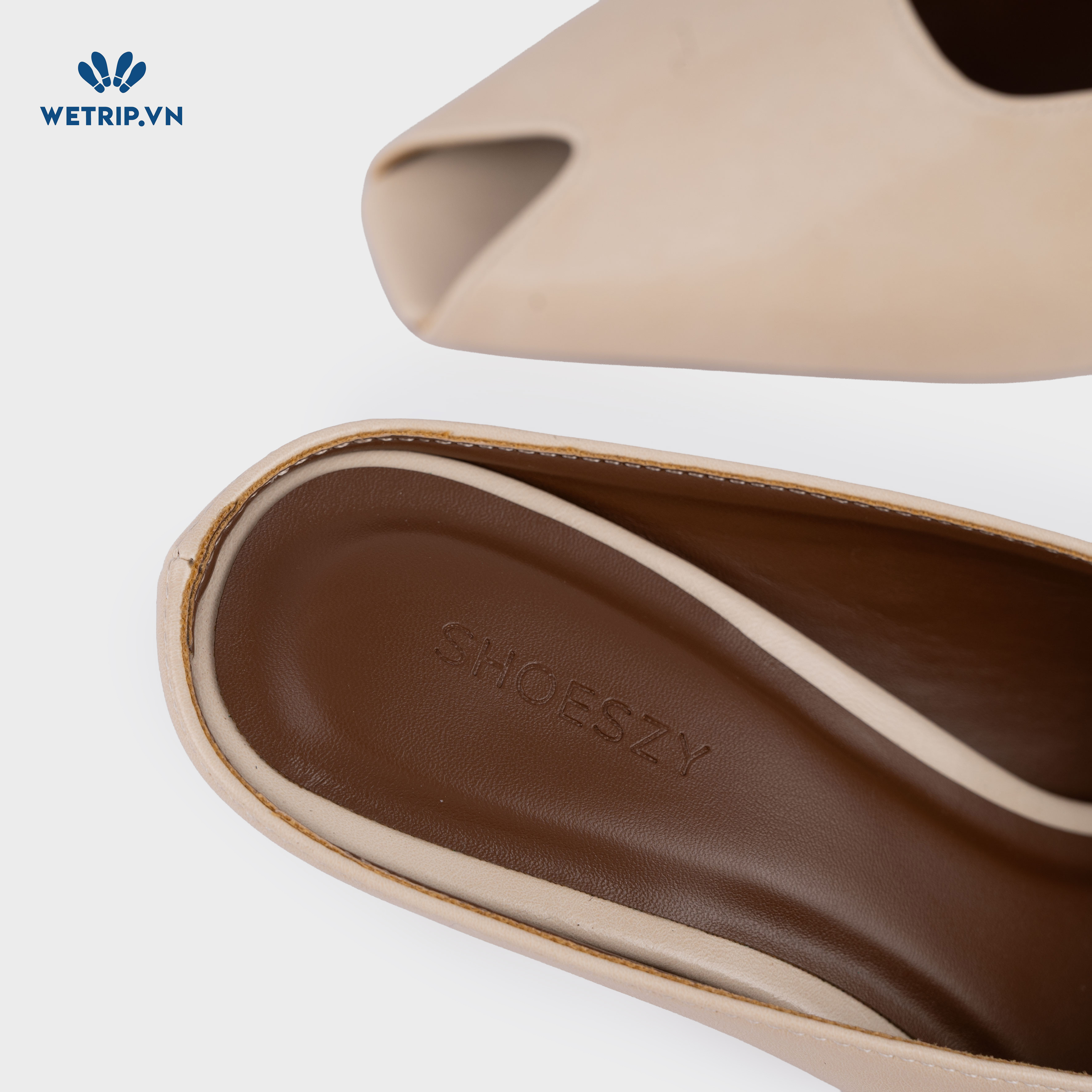 Espresso Shoeszy -Sục cao gót (7cm) màu kem