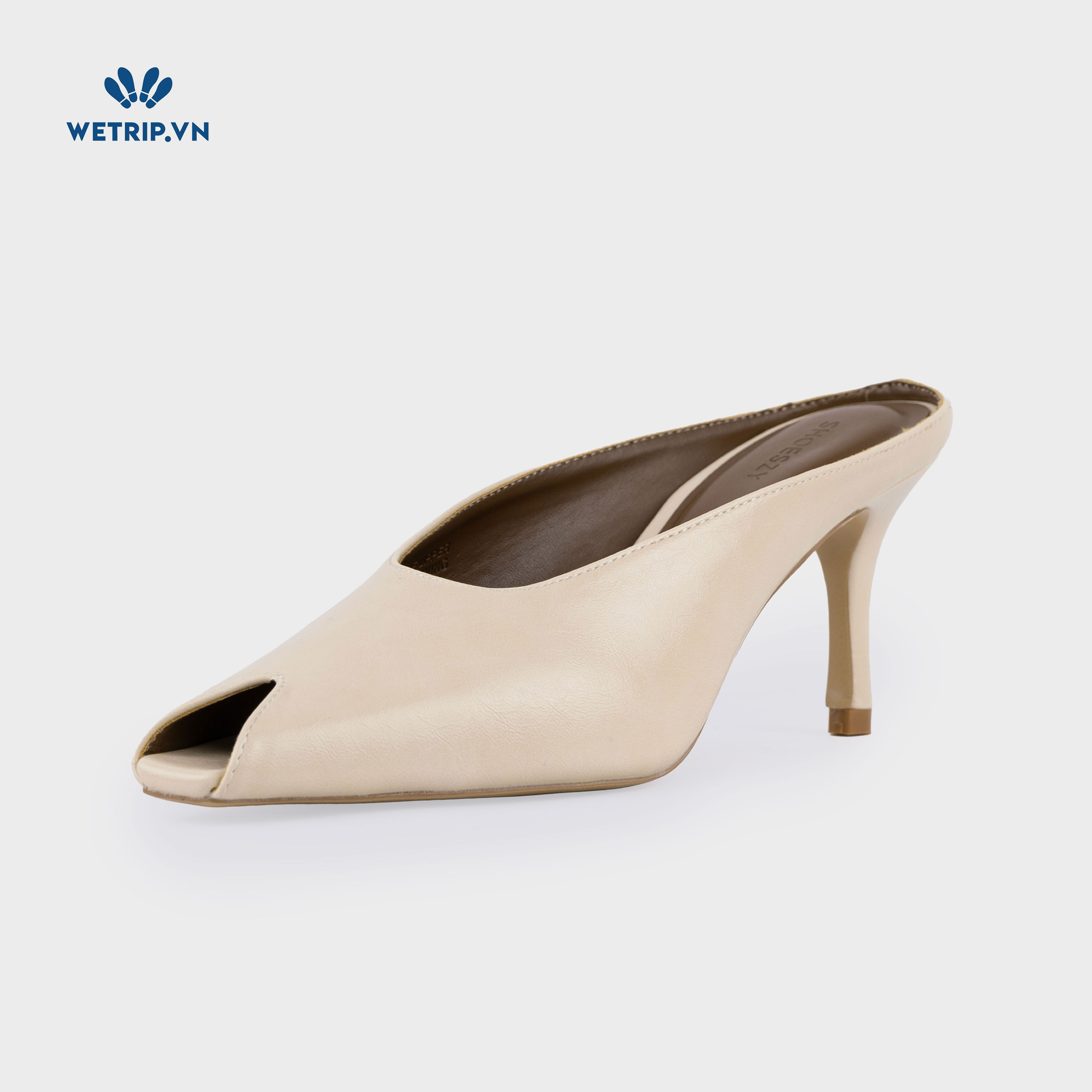 Espresso Shoeszy -Sục cao gót (7cm) màu kem