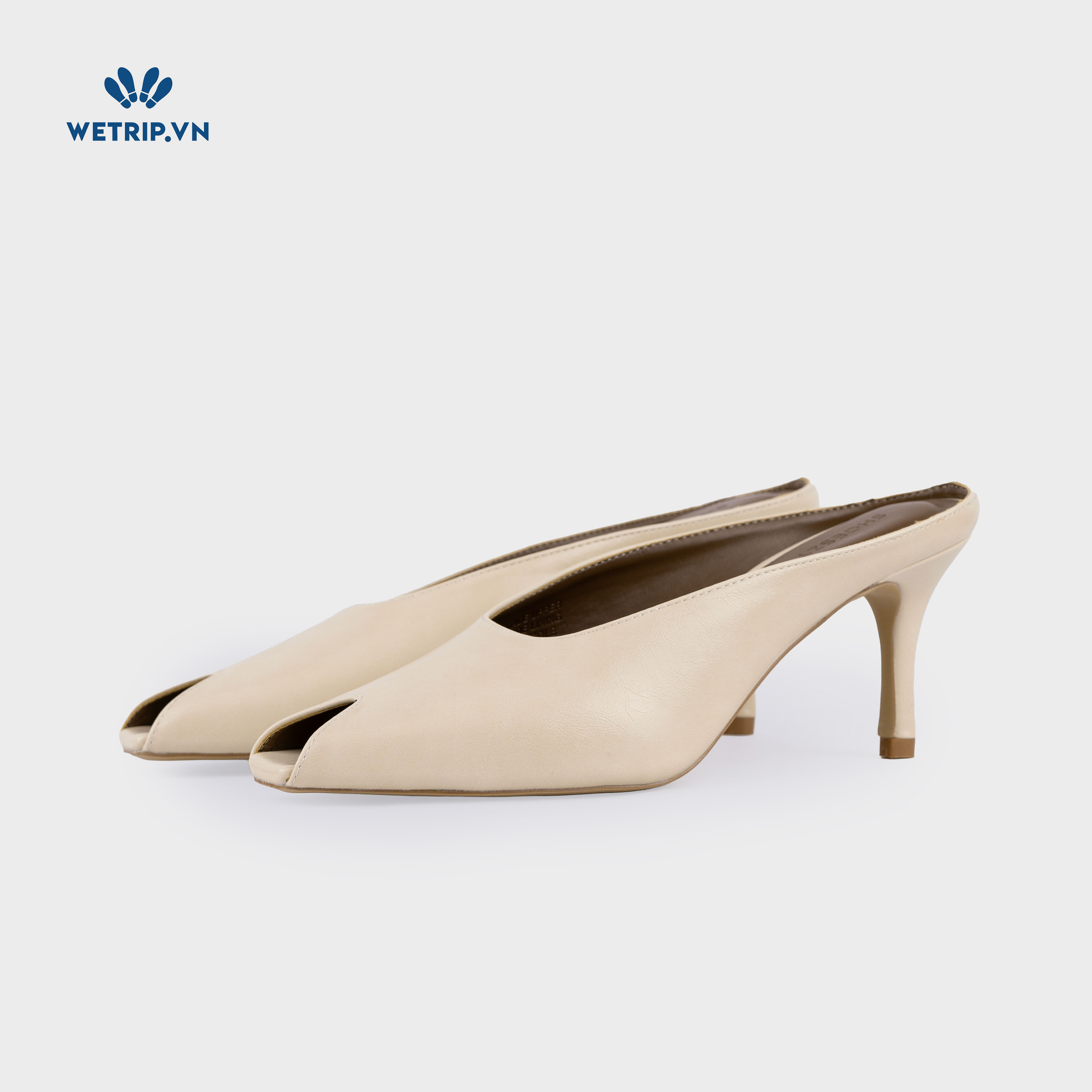 Espresso Shoeszy -Sục cao gót (7cm) màu kem
