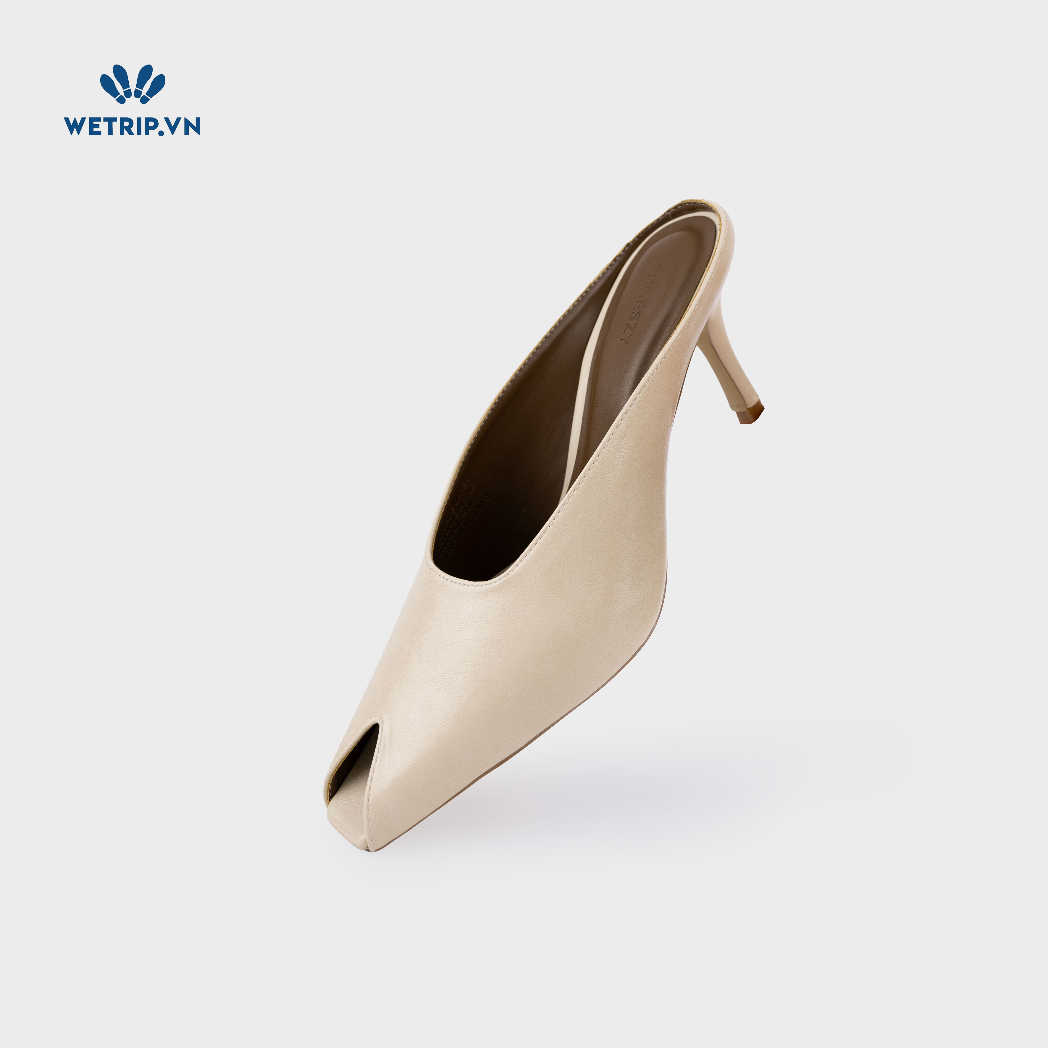 Espresso Shoeszy -Sục cao gót (7cm) màu kem