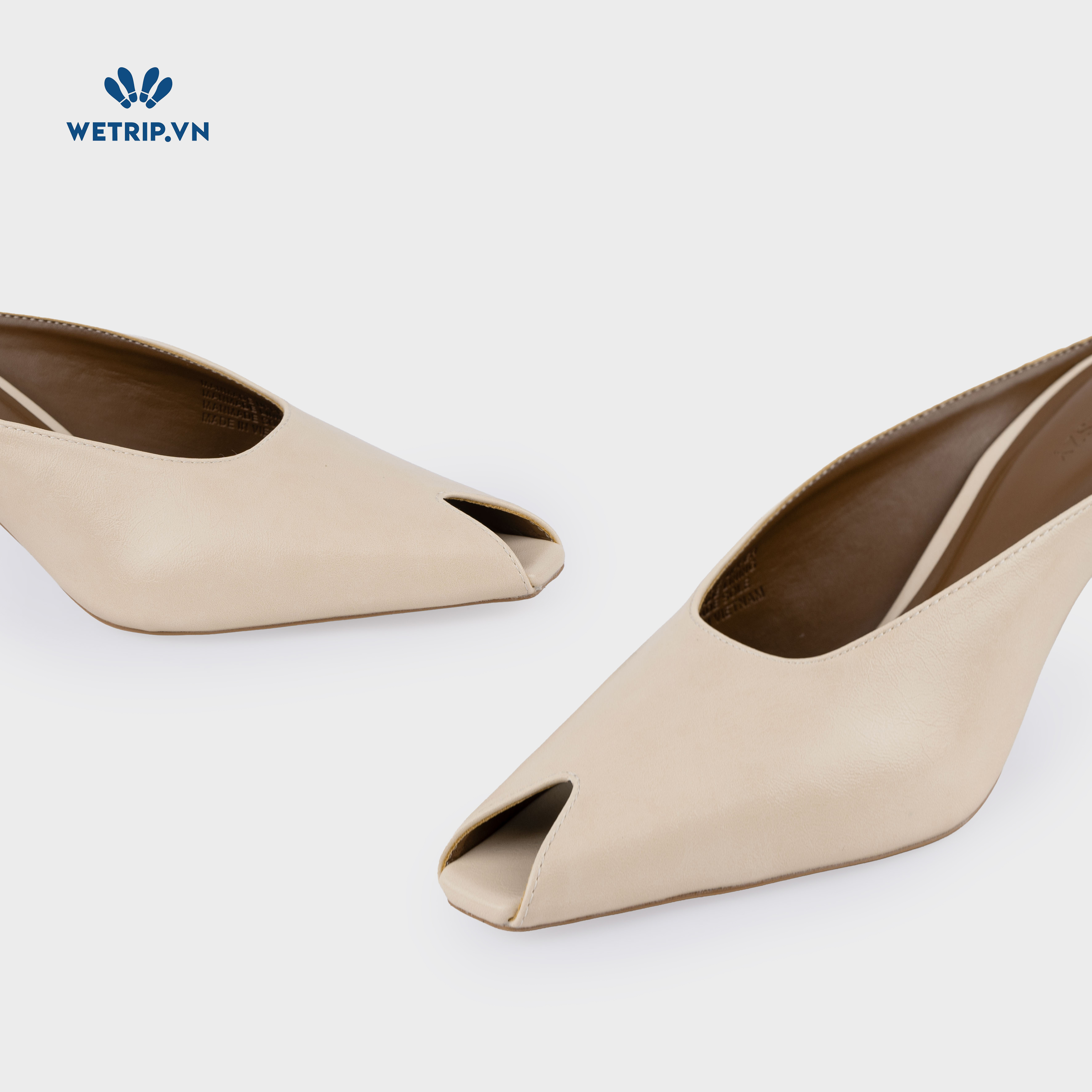 Espresso Shoeszy -Sục cao gót (7cm) màu kem