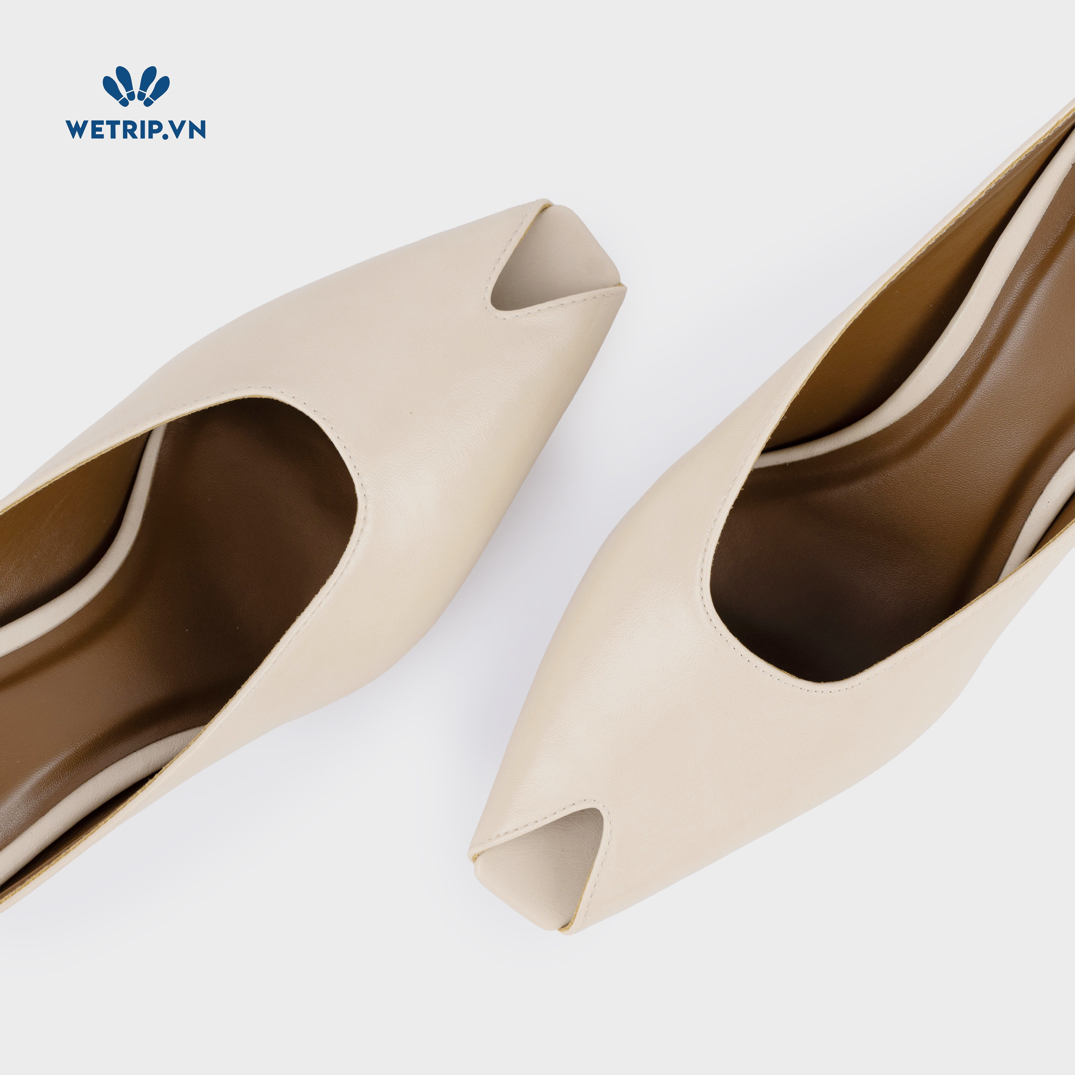 Espresso Shoeszy -Sục cao gót (7cm) màu kem